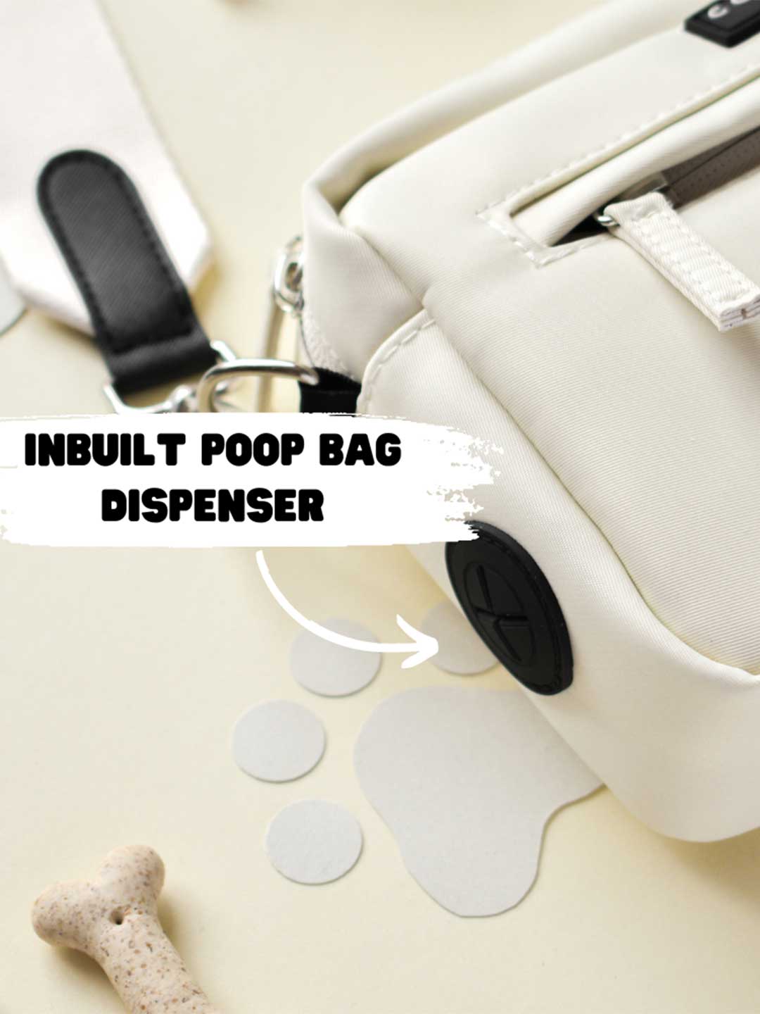 Dog walking bag, oyster white / COCOPUP