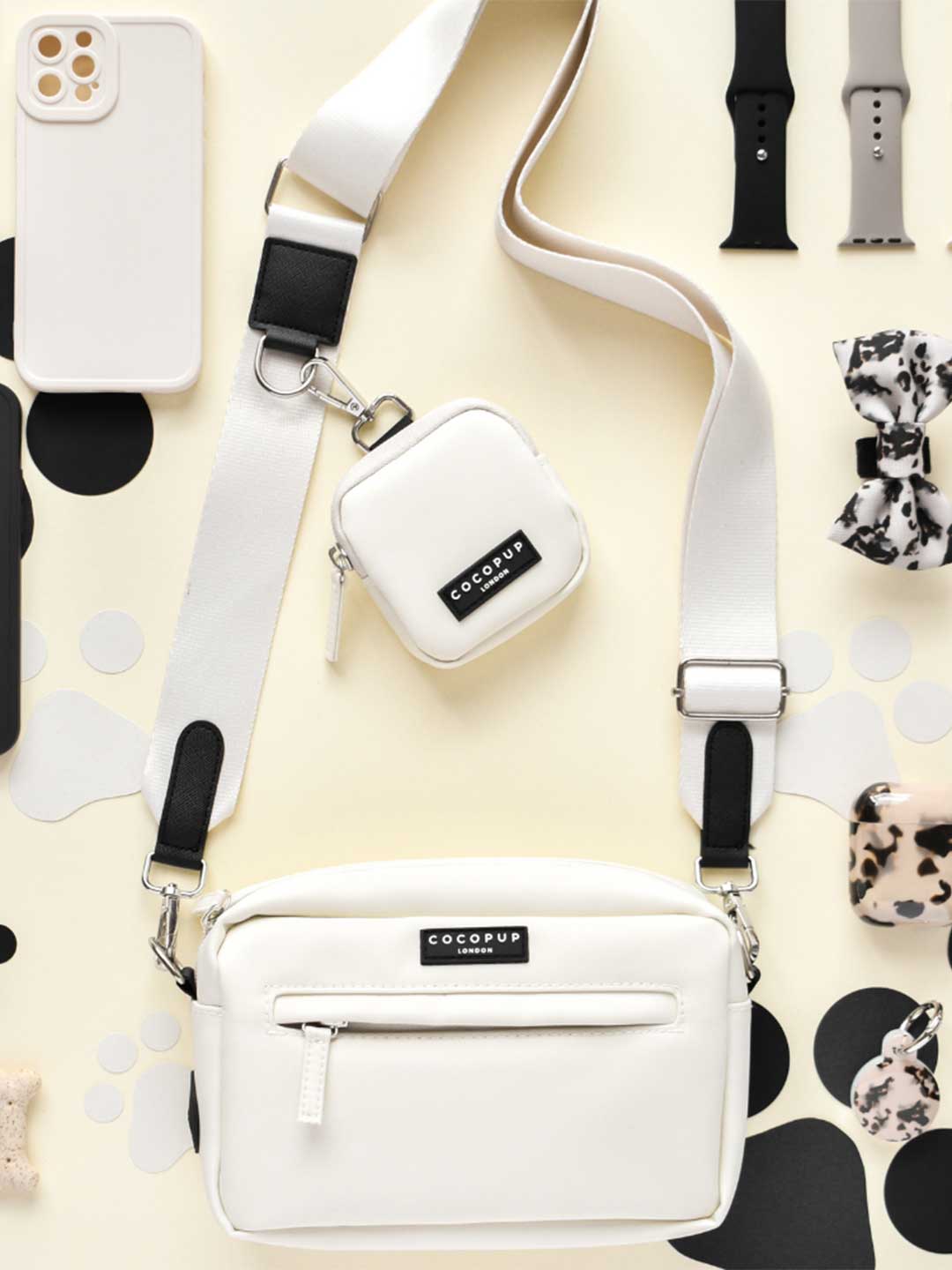 Dog walking bag, oyster white / COCOPUP
