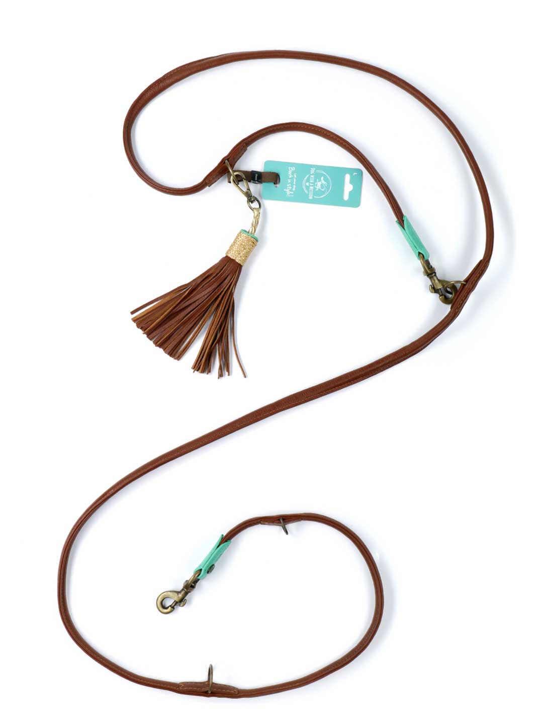 Extra Long Bobby Brown Dog Lead / DOG WITH A MISSION