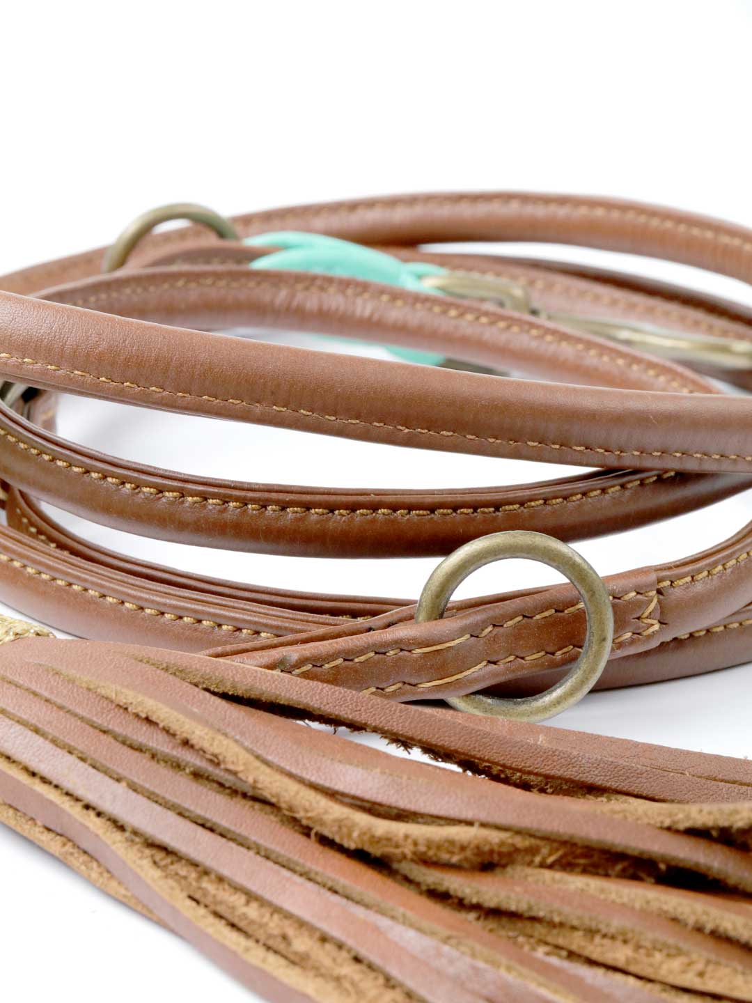Extra Long Bobby Brown Dog Lead / DOG WITH A MISSION