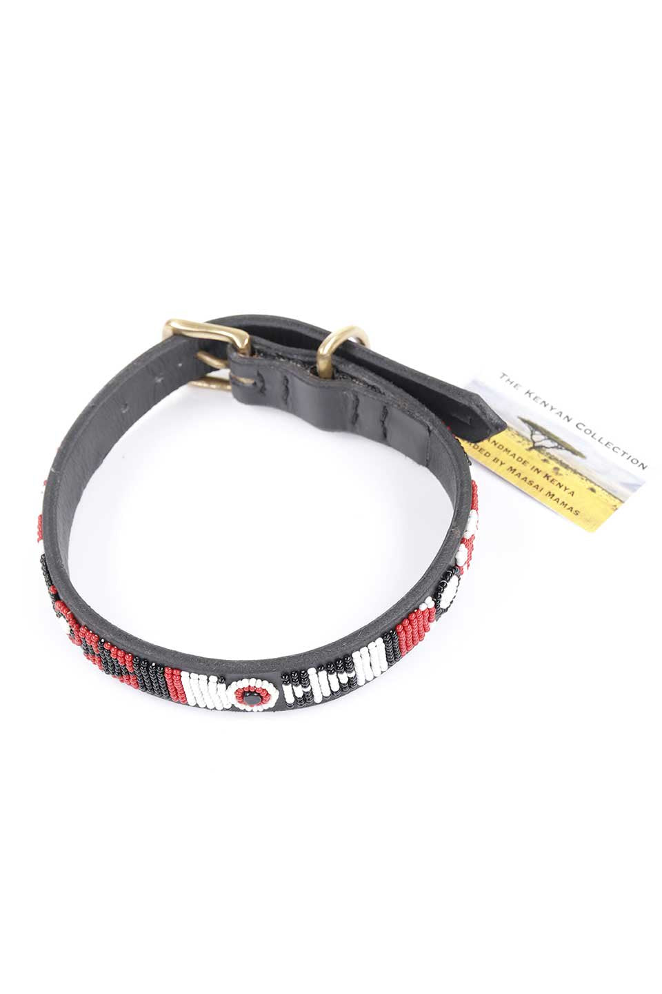 Maasai Shield Beaded Dog Collar 14" マサイシールド・ビーズドッグカラー / by THE KENYAN COLLECTION