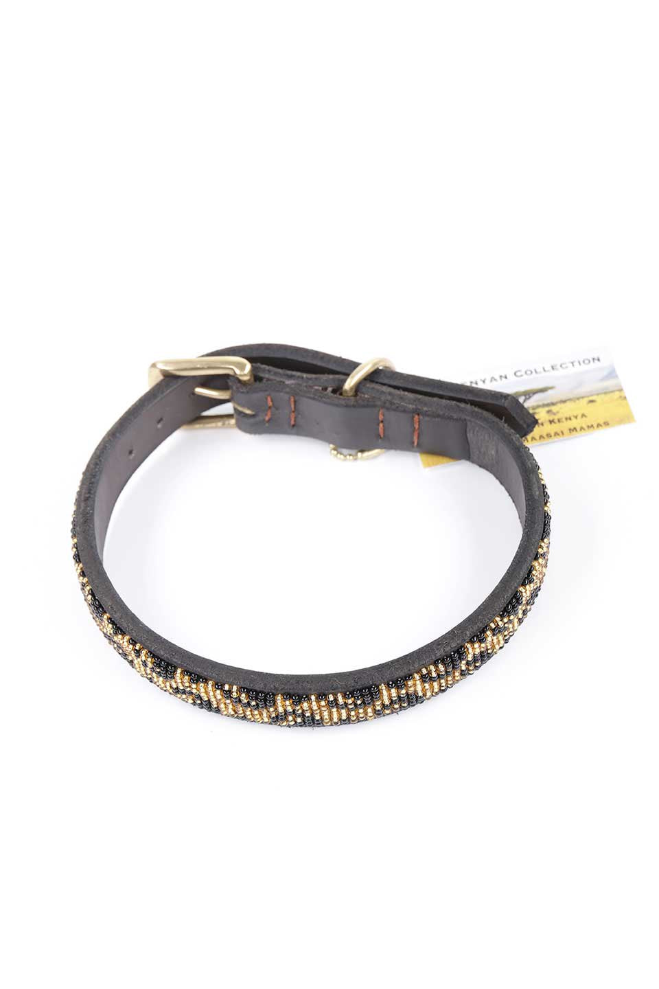 Leopard Beaded Dog Collar 14" レオパード・ビーズドッグカラー / by THE KENYAN COLLECTION