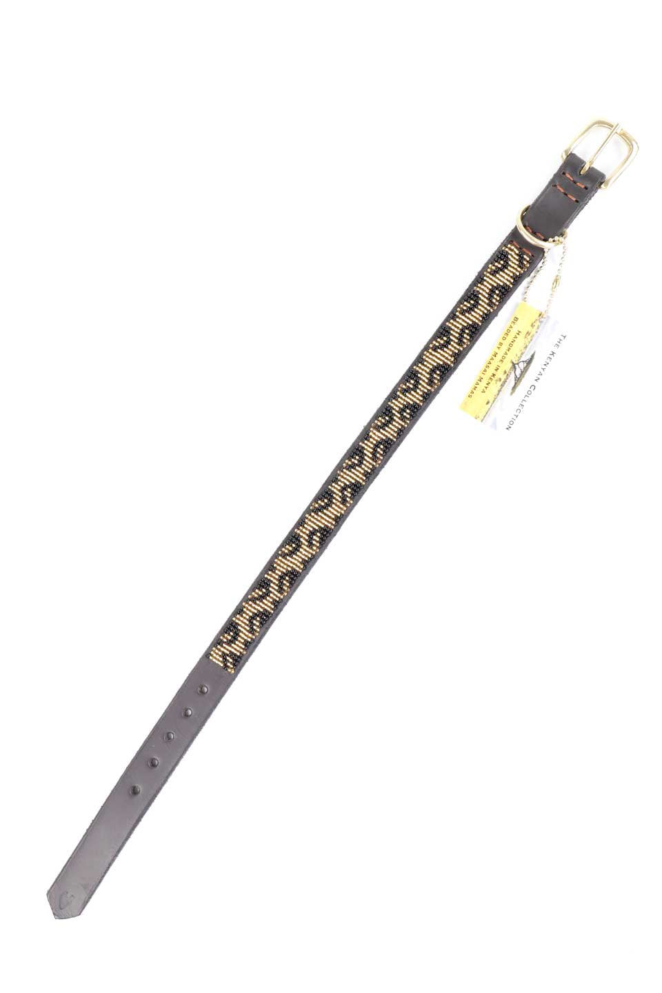 Leopard Beaded Dog Collar 14" レオパード・ビーズドッグカラー / by THE KENYAN COLLECTION