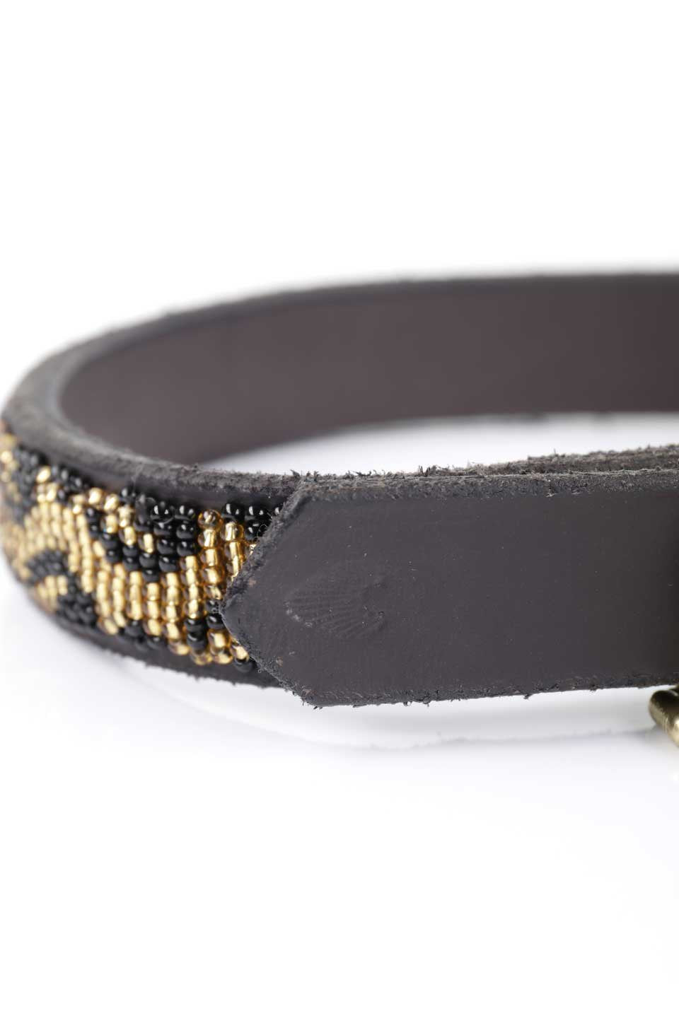 Leopard Beaded Dog Collar 14" レオパード・ビーズドッグカラー / by THE KENYAN COLLECTION