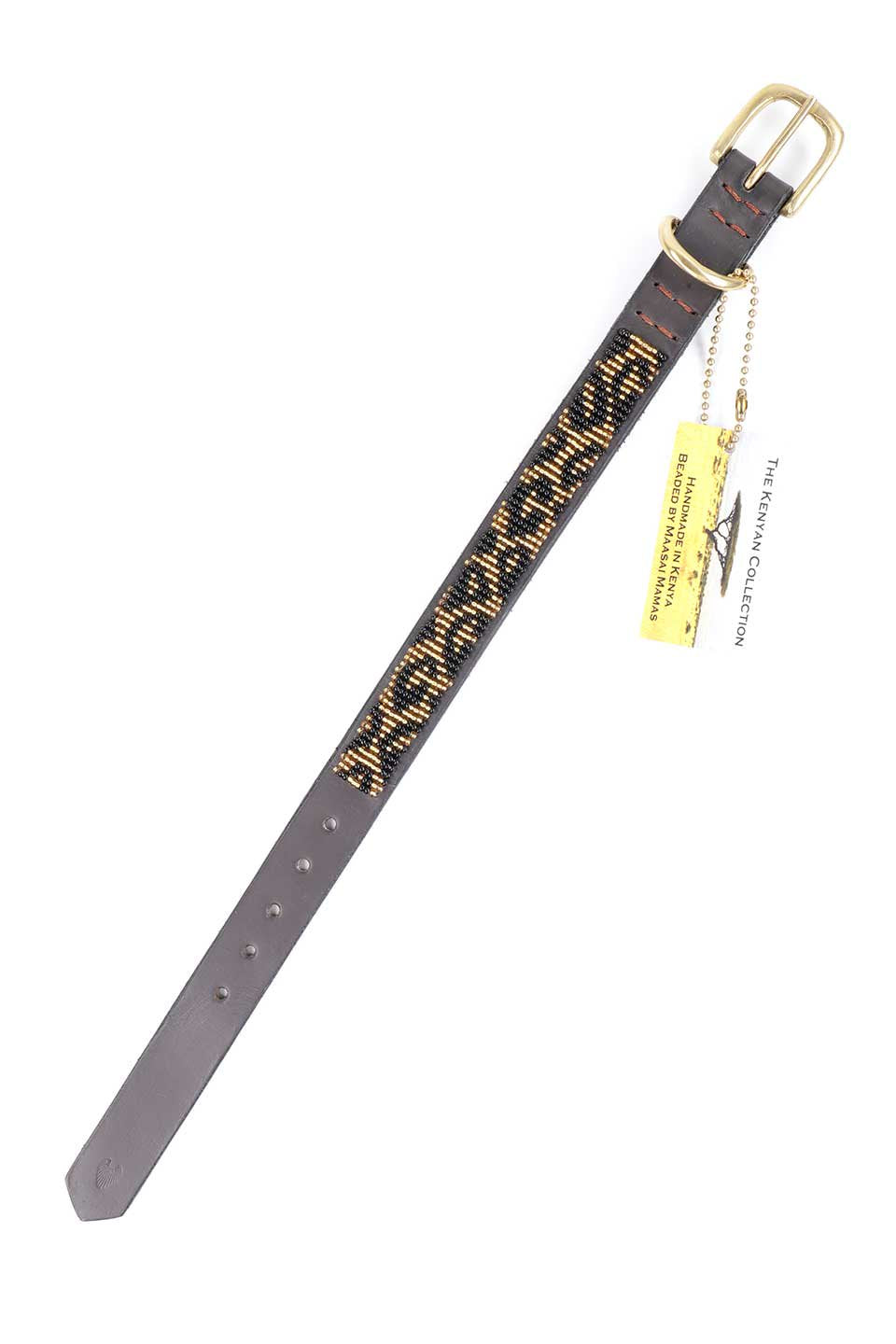 Leopard Beaded Dog Collar 10" レオパード・ビーズドッグカラー / by THE KENYAN COLLECTION