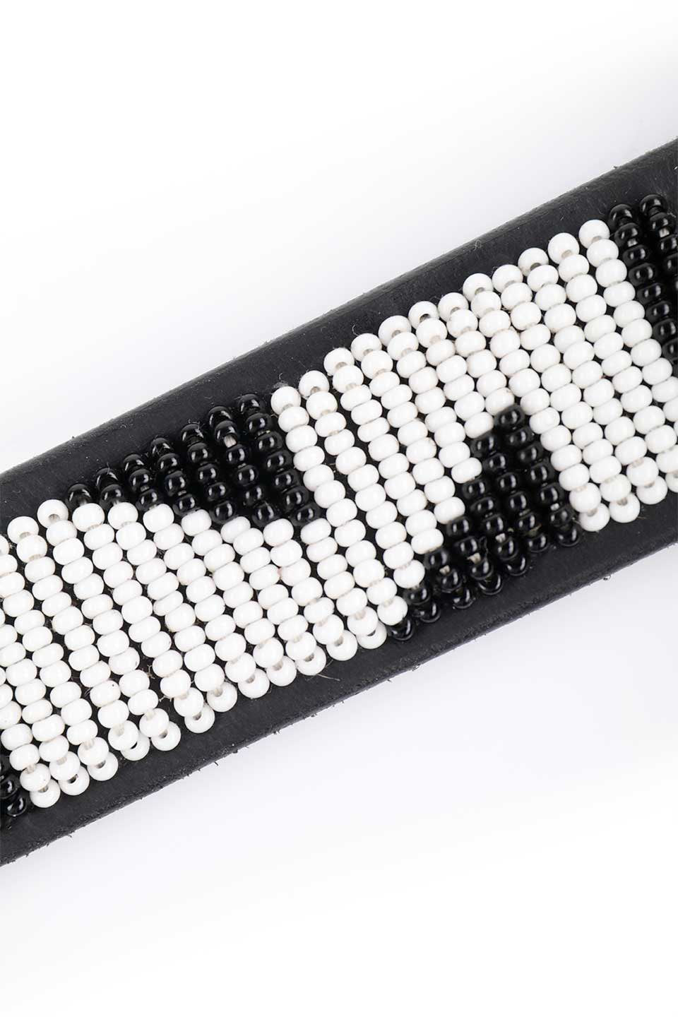 18" Ebony & Ivory Beaded Dog Collar / THE KENYAN COLLECTION