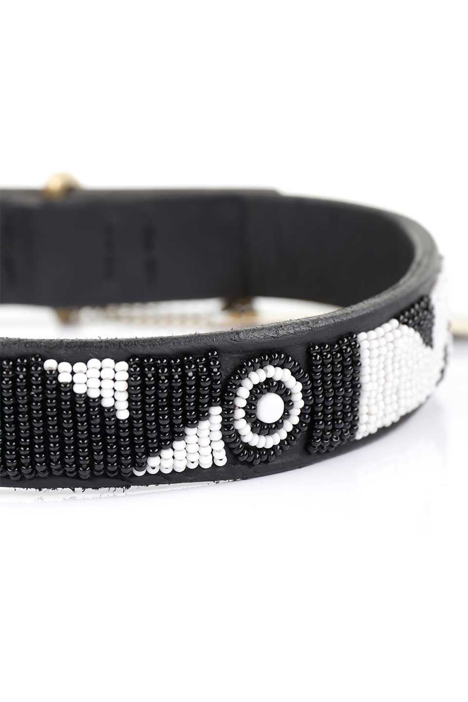 Evony&Ivory Beaded Dog Collar 18" エボニー&アイボリー・ビーズドッグカラー / by THE KENYAN COLLECTION