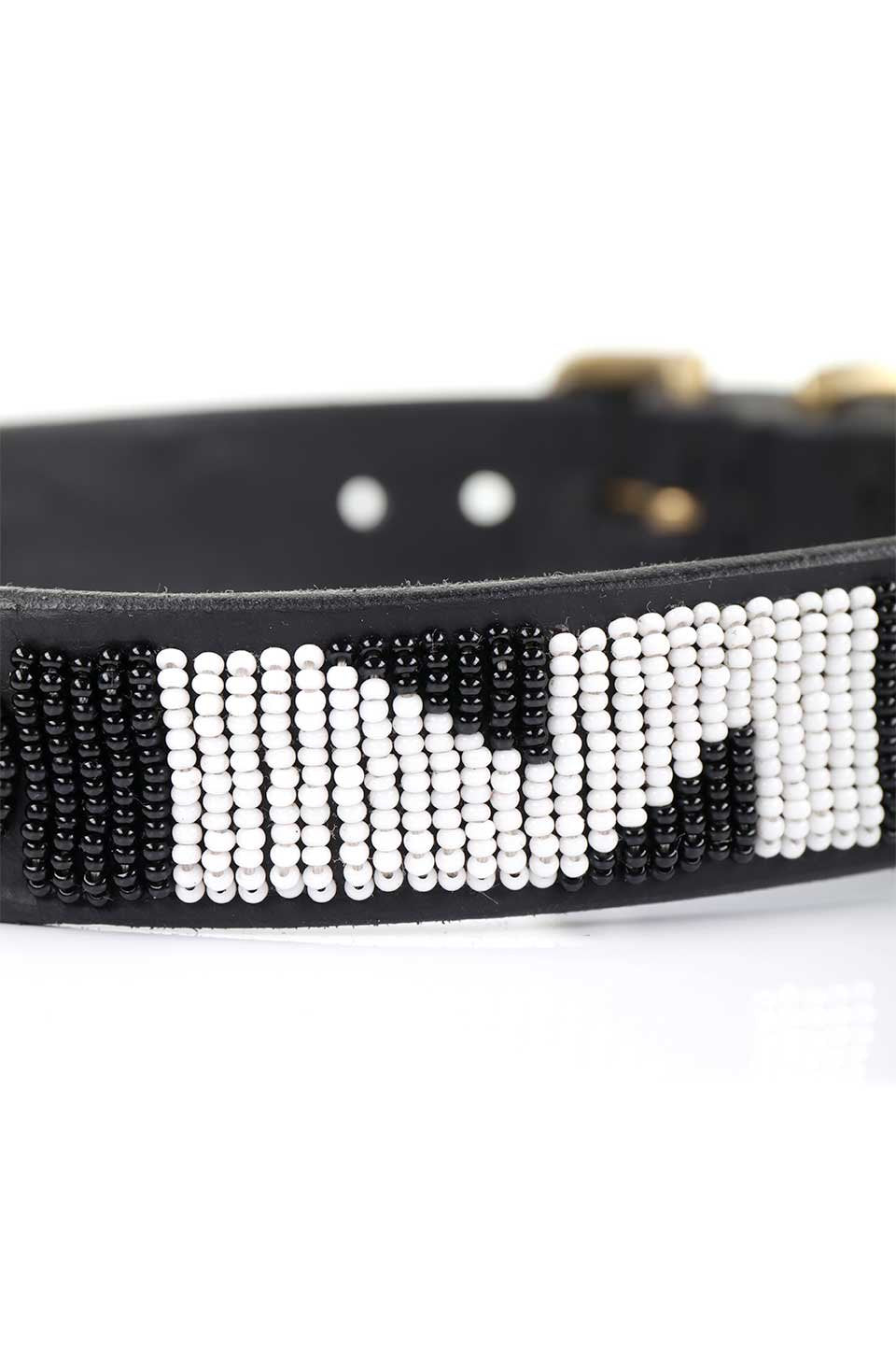 Evony&Ivory Beaded Dog Collar 18" エボニー&アイボリー・ビーズドッグカラー / by THE KENYAN COLLECTION