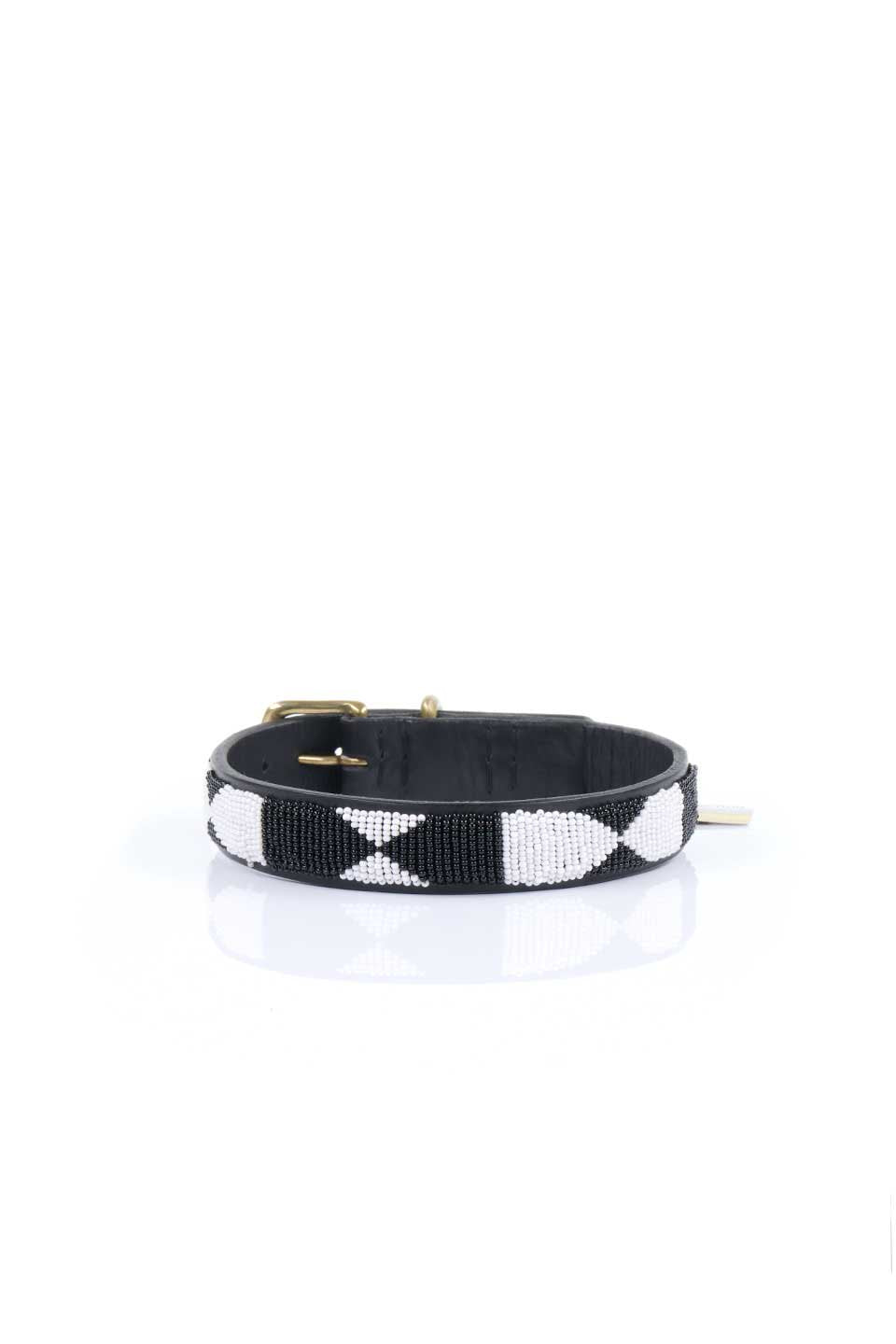 Evony&Ivory Beaded Dog Collar 16" エボニー&アイボリー・ビーズドッグカラー / by THE KENYAN COLLECTION