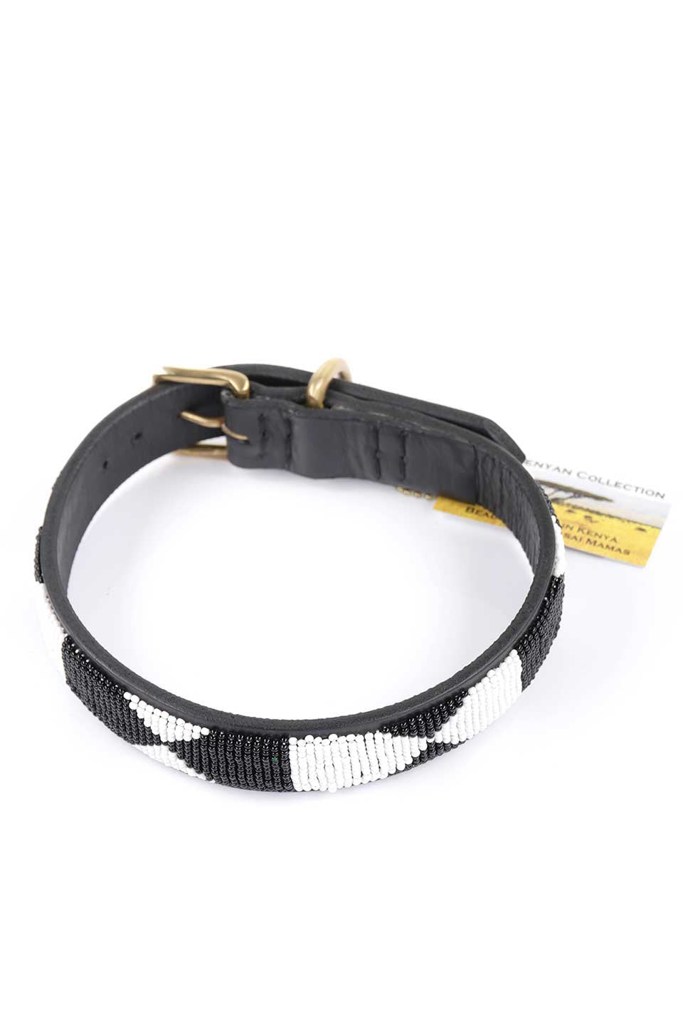 Evony&Ivory Beaded Dog Collar 16" エボニー&アイボリー・ビーズドッグカラー / by THE KENYAN COLLECTION