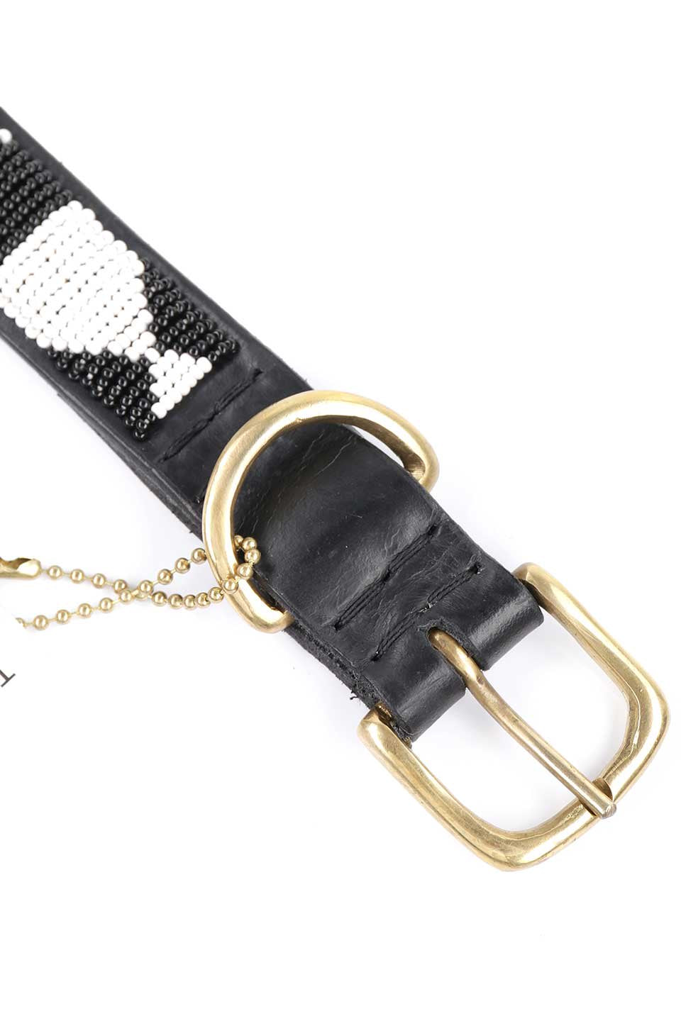 16" Ebony & Ivory Beaded Dog Collar / THE KENYAN COLLECTION