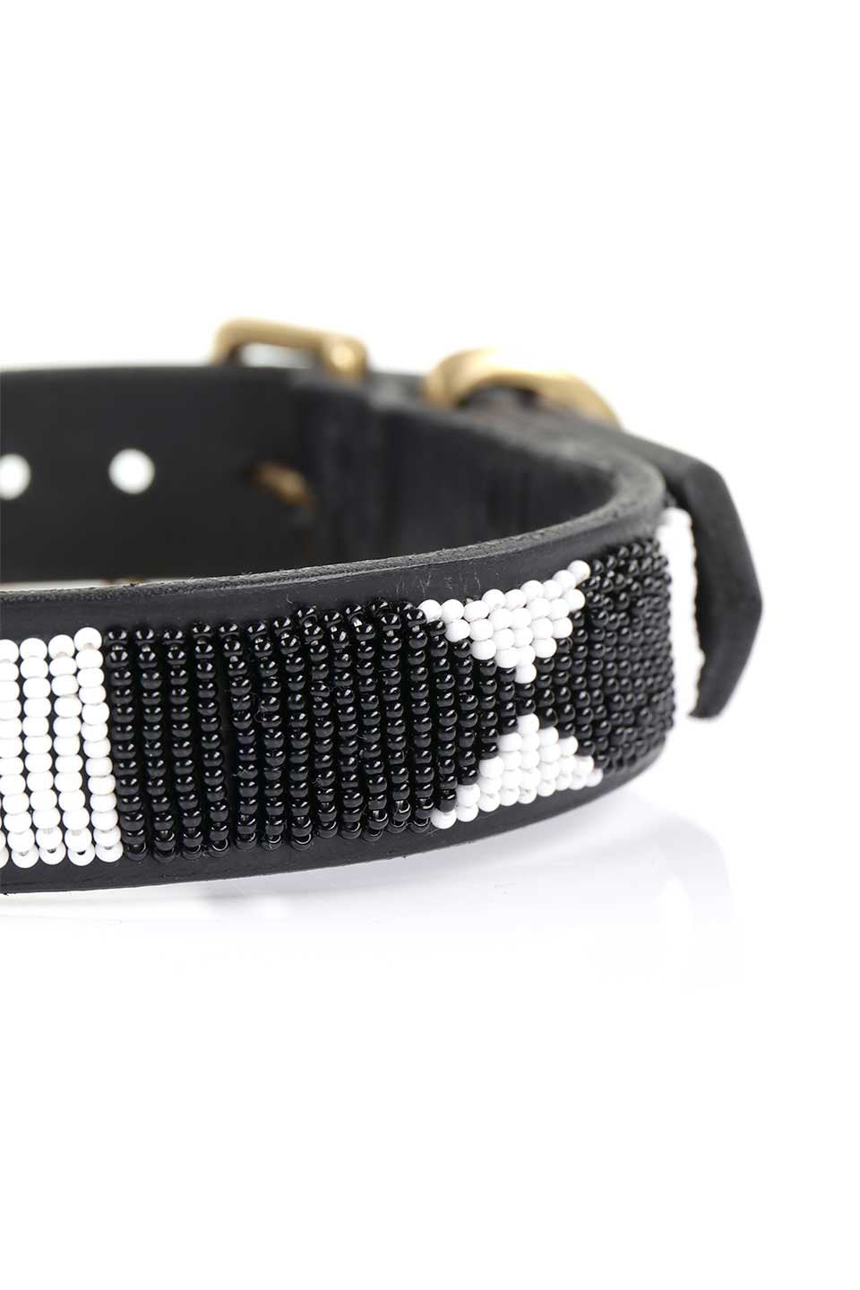 Evony&Ivory Beaded Dog Collar 16" エボニー&アイボリー・ビーズドッグカラー / by THE KENYAN COLLECTION