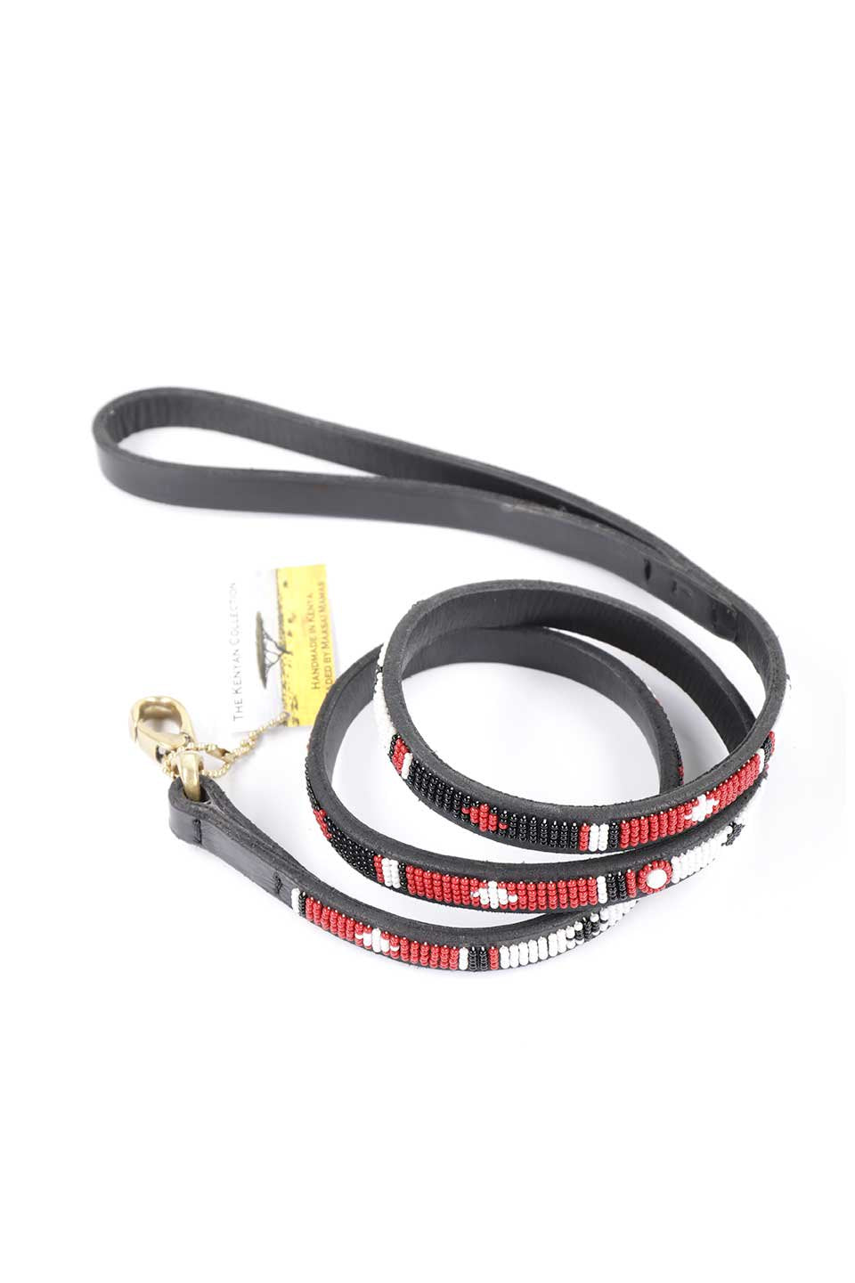 Maasai Shield Beaded Dog Leash 1/2" マサイシールド・ビーズドッグリード / by THE KENYAN COLLECTION