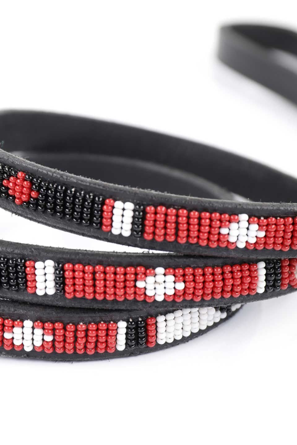 1/2" Masai Shield Beaded Dog Lead / THE KENYAN COLLECTION