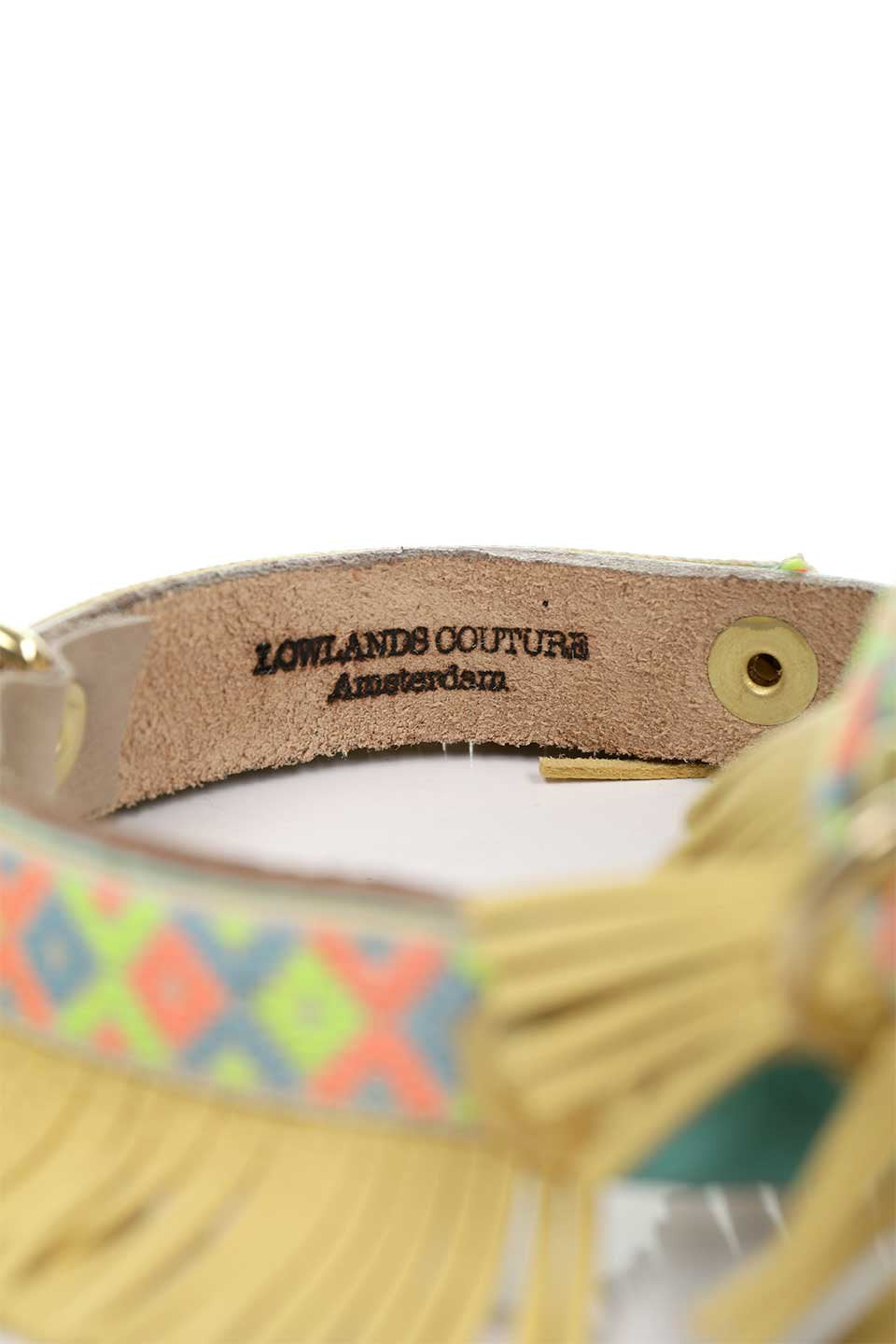 Neon & Yellow Fringe ネオン&イエローフリンジ・本革フリンジドッグカラー / by Lowlands COUTURE