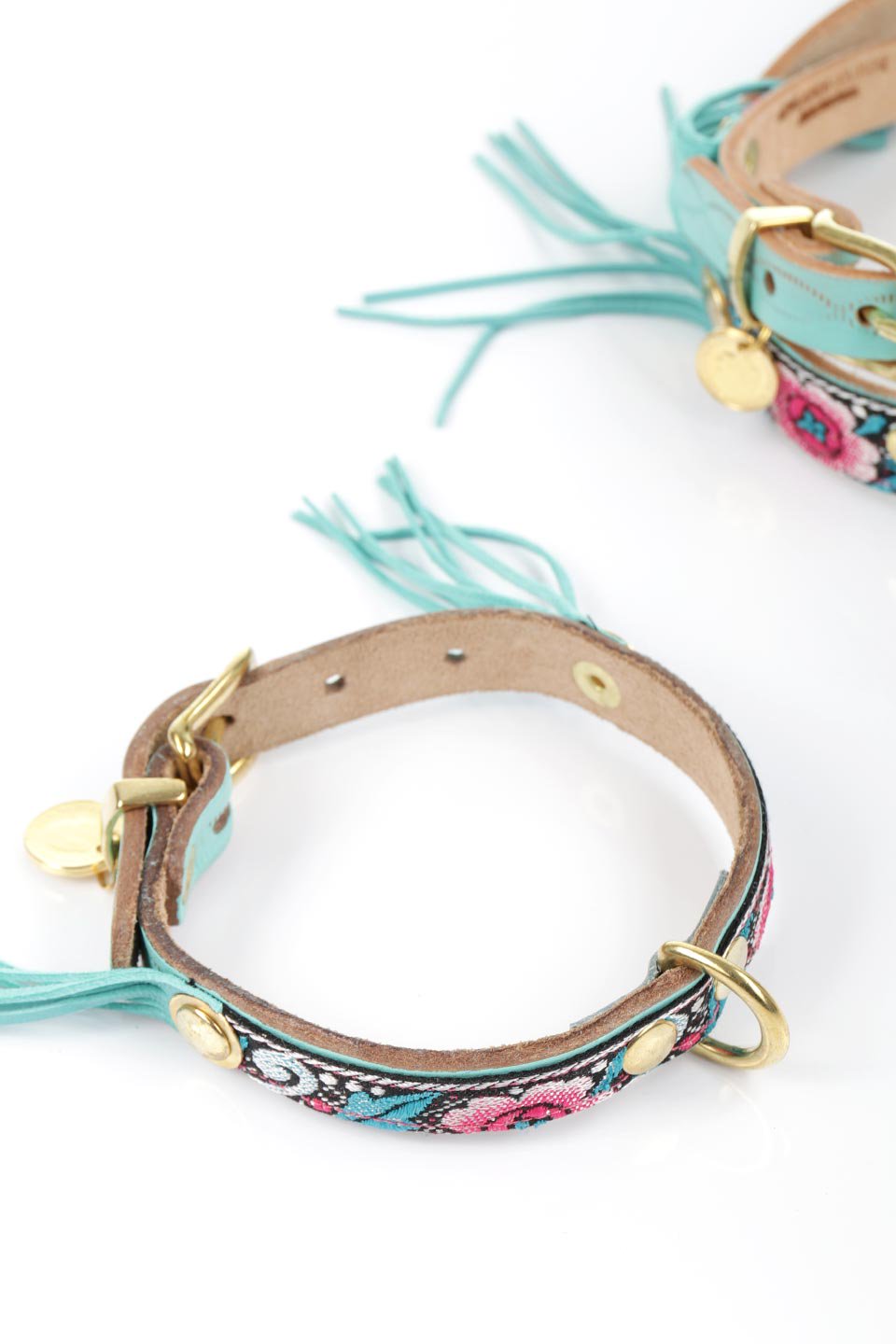 Tropical Party #1 トロピカルパーティー#1・本革フリンジドッグカラー / by Lowlands COUTURE