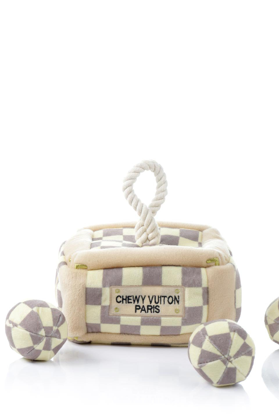 Checker Chewy Vuiton Trunk ルイヴィトン・アズール柄トランク・パロディーぬいぐるみ