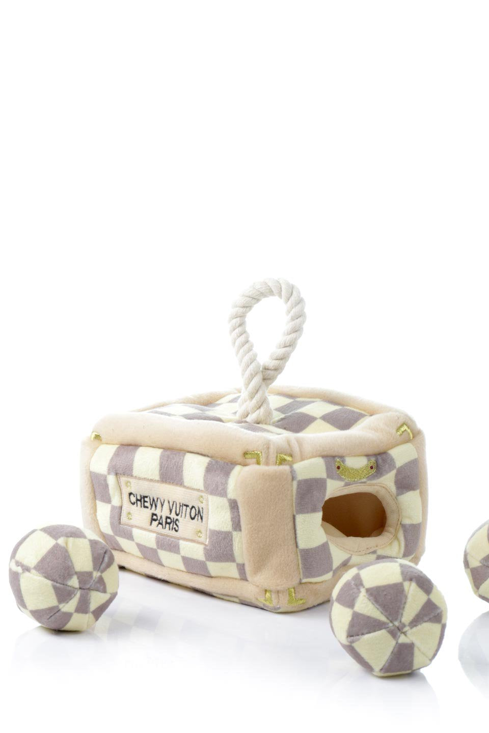 Checker Chewy Vuiton Trunk ルイヴィトン・アズール柄トランク・パロディーぬいぐるみ