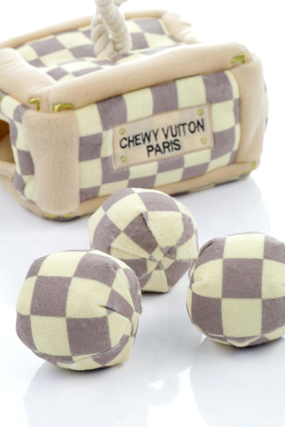 Checker Chewy Vuiton Trunk ルイヴィトン・アズール柄トランク・パロディーぬいぐるみ