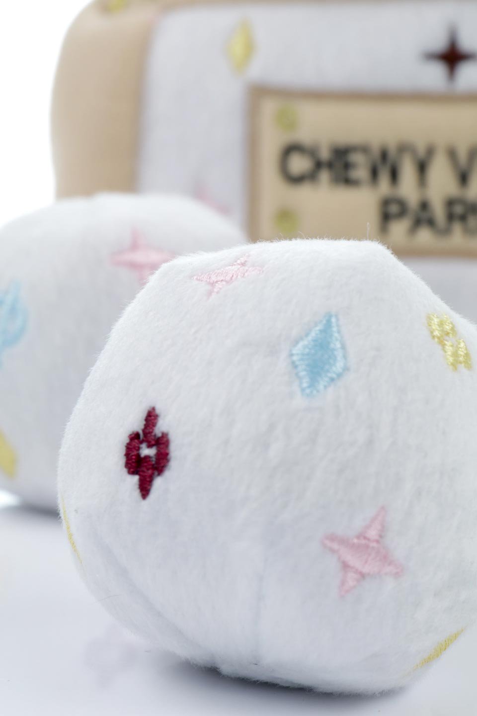 White Chewy Vuiton Interactive Trunk ルイヴィトン・マルチカラートランク・パロディーぬいぐるみ