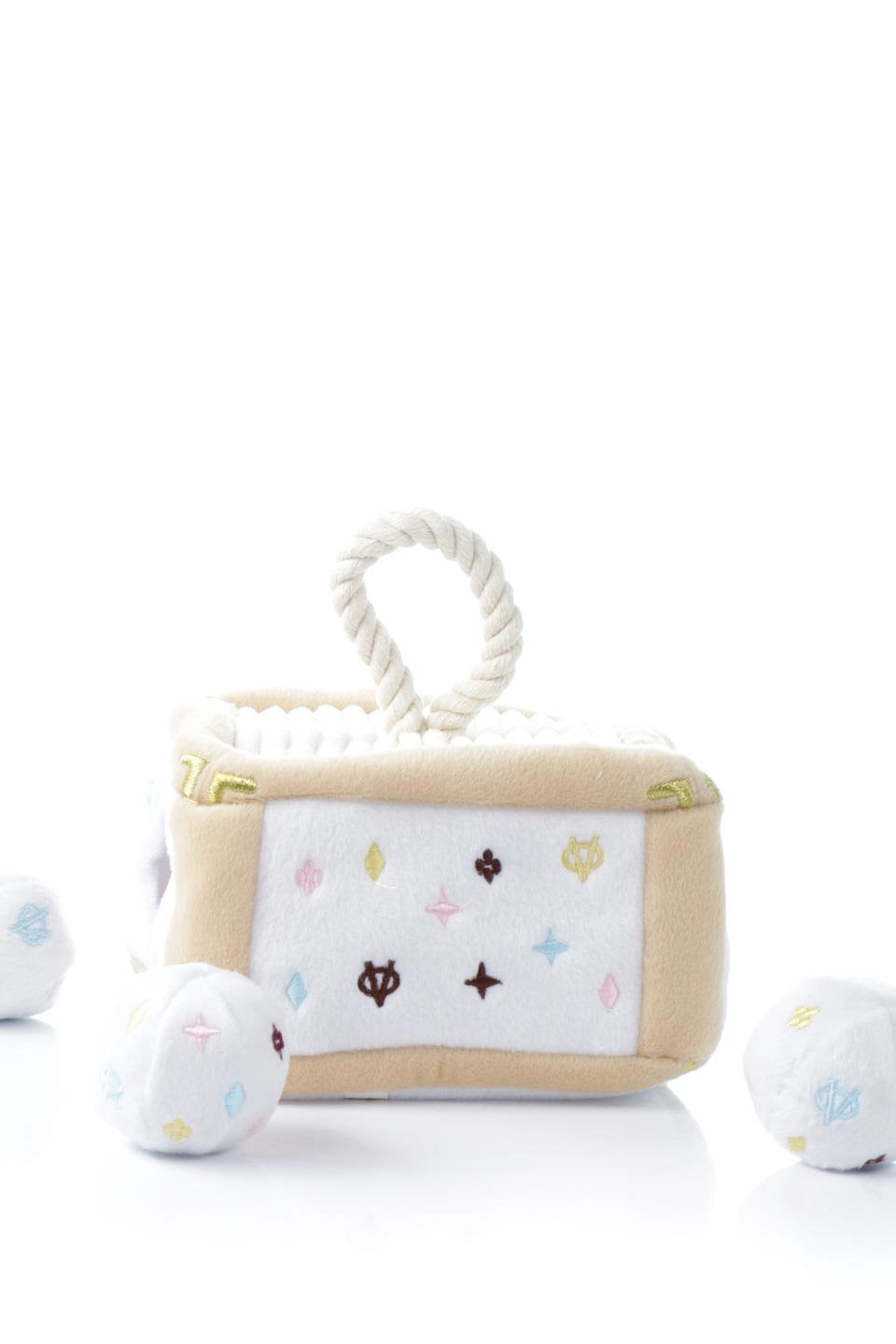 White Chewy Vuiton Interactive Trunk ルイヴィトン・マルチカラートランク・パロディーぬいぐるみ