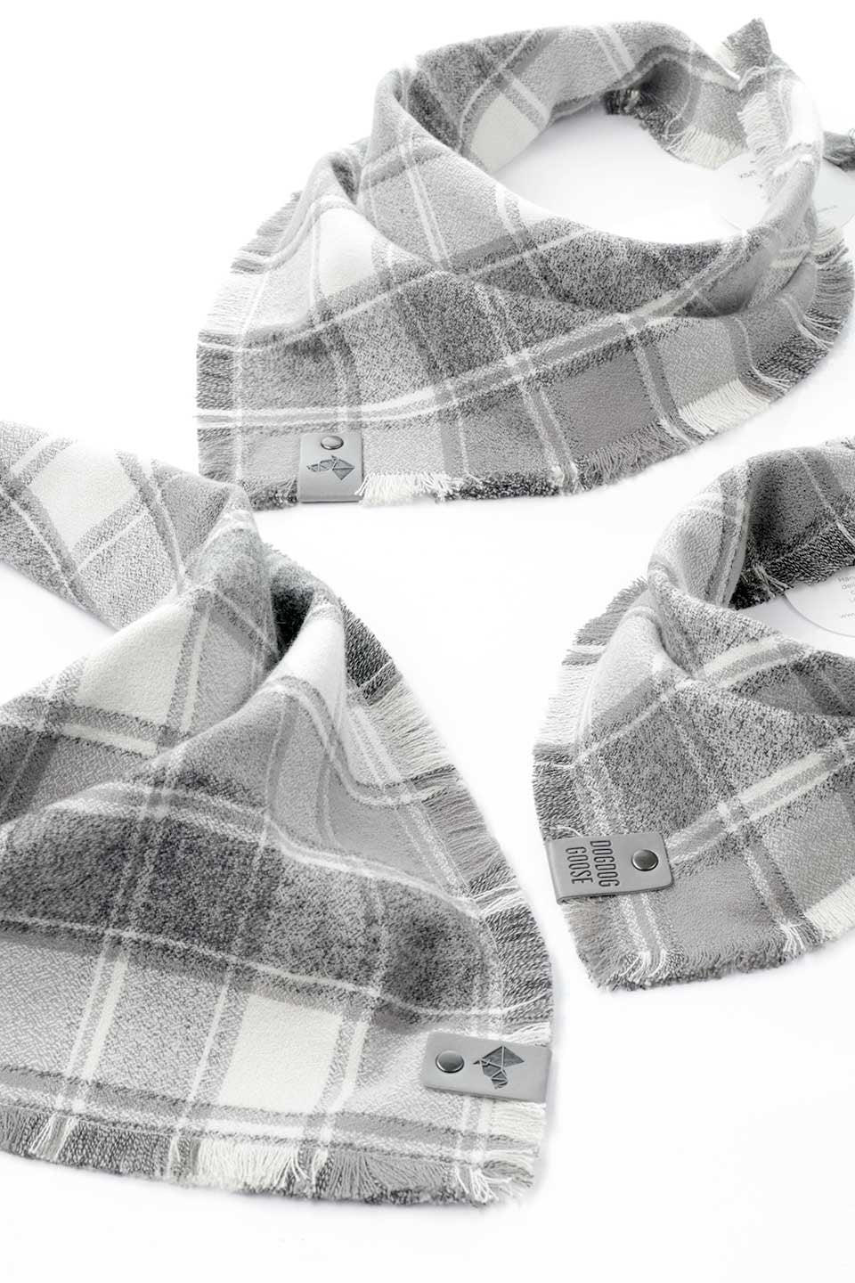 Ash Fringed Flannel Dog Bandana アッシュ・フリンジドッグバンダナ / DOGDOG GOOSE