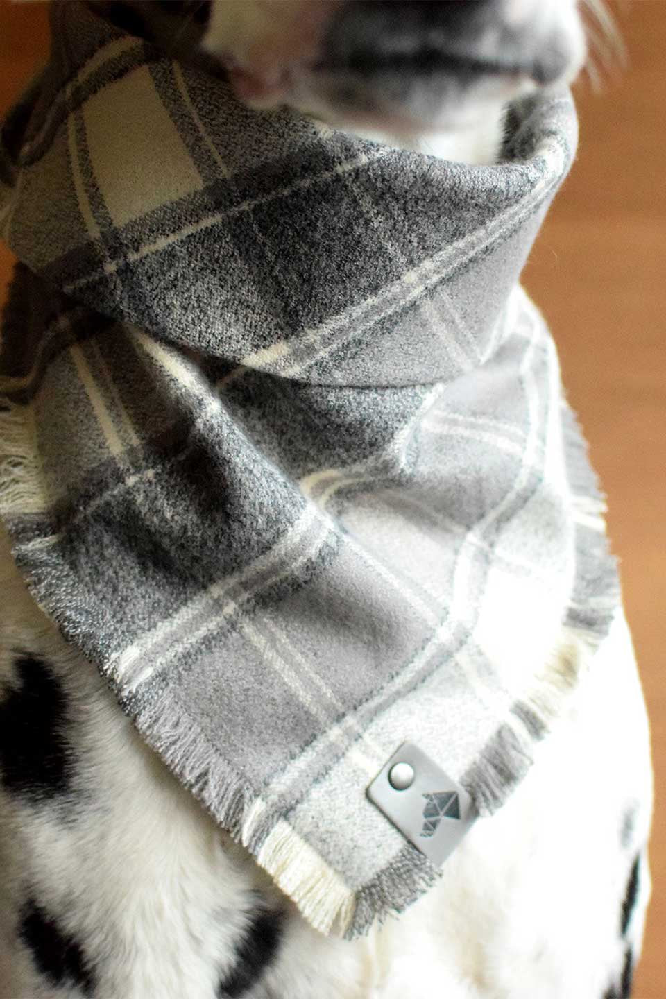 Ash Fringed Flannel Dog Bandana アッシュ・フリンジドッグバンダナ / DOGDOG GOOSE