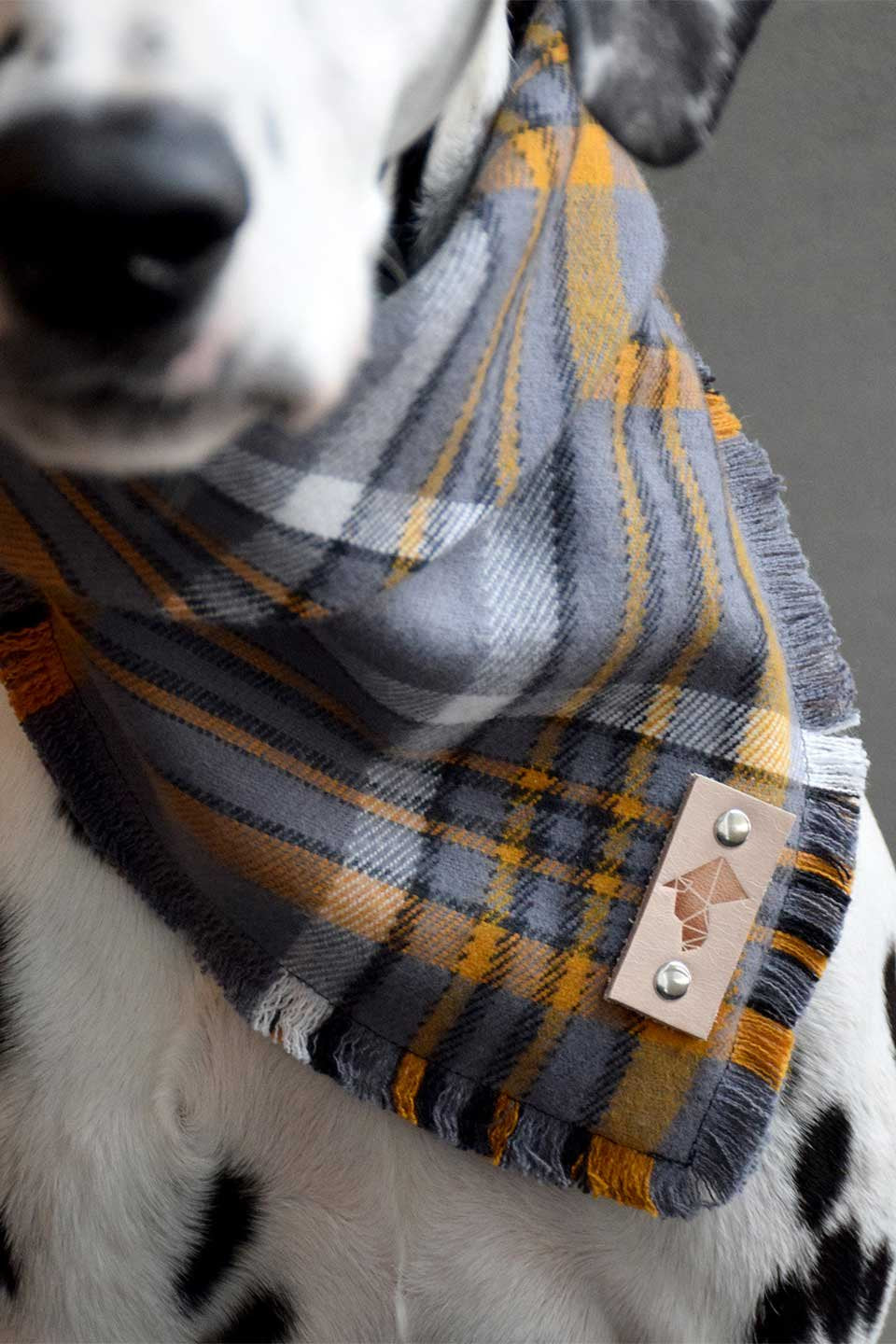 Turmeric Fringed Flannel Dog Bandana ターメリック・フリンジドッグバンダナ / DOGDOG GOOSE