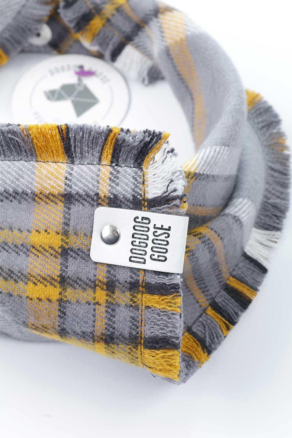 Turmeric Fringed Flannel Dog Bandana ターメリック・フリンジドッグバンダナ / DOGDOG GOOSE