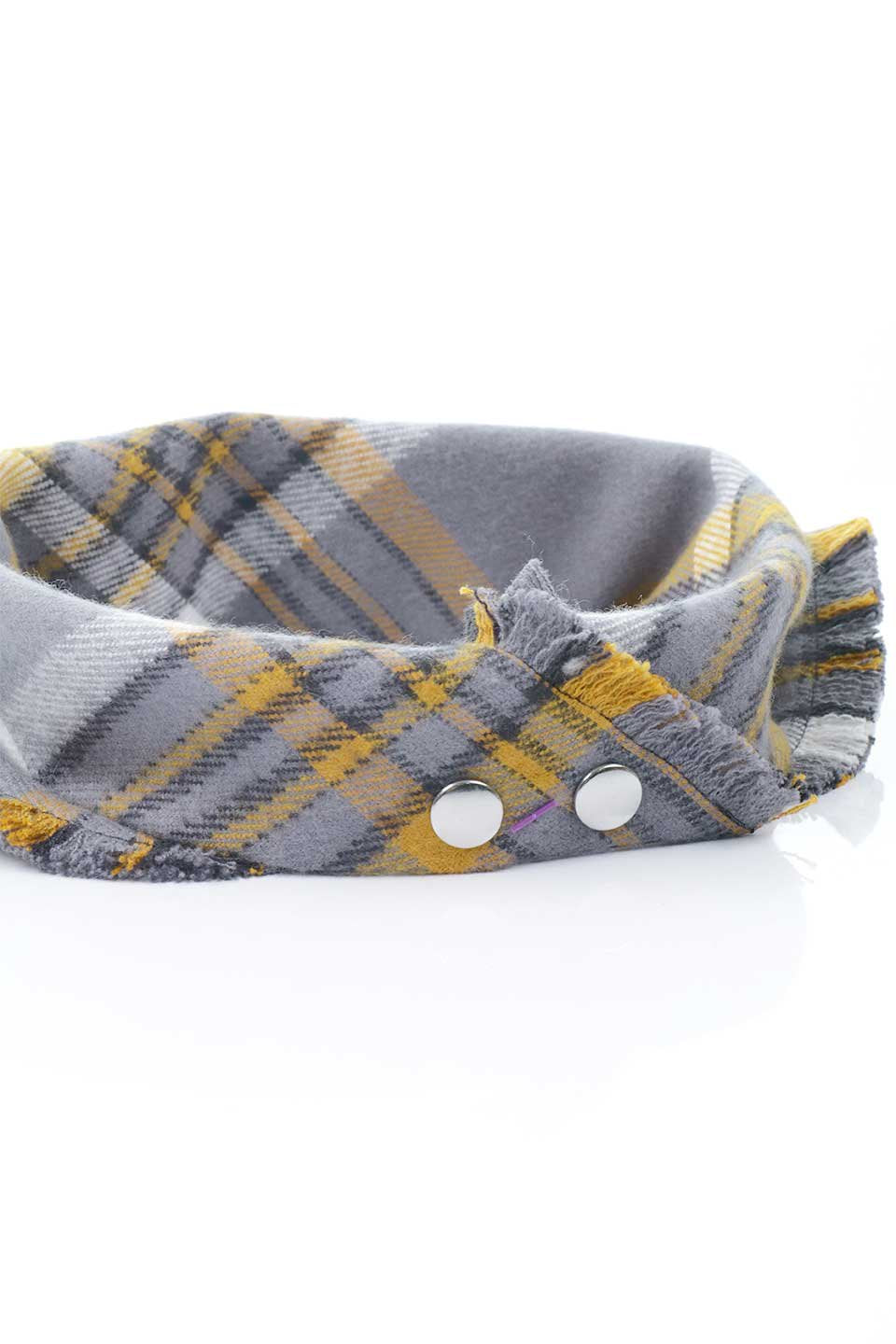 Turmeric Fringed Flannel Dog Bandana ターメリック・フリンジドッグバンダナ / DOGDOG GOOSE