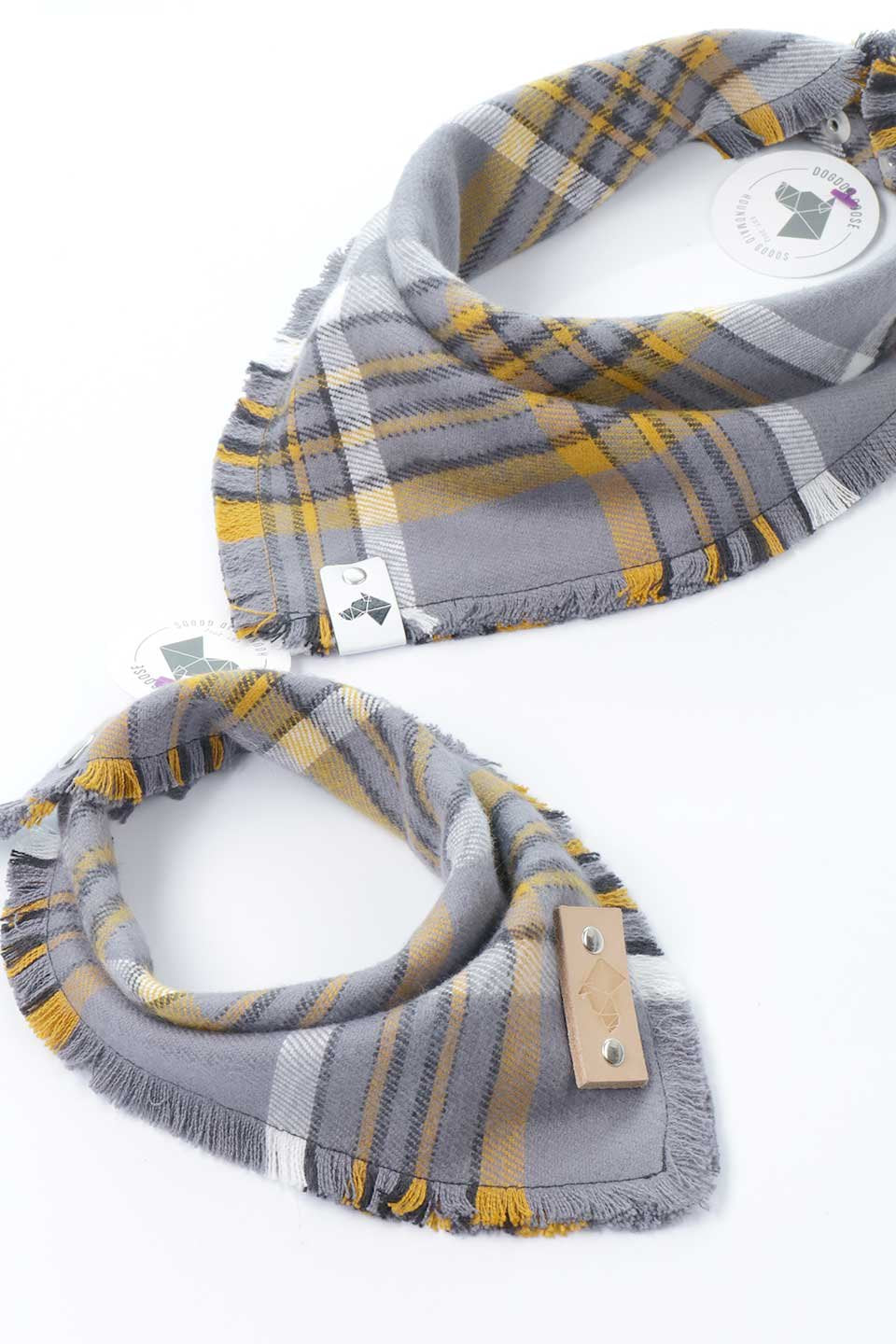 Turmeric Fringed Flannel Dog Bandana ターメリック・フリンジドッグバンダナ / DOGDOG GOOSE