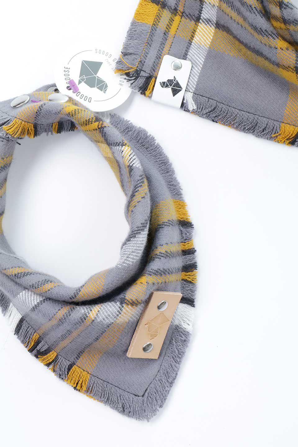 Turmeric Fringed Flannel Dog Bandana ターメリック・フリンジドッグバンダナ / DOGDOG GOOSE
