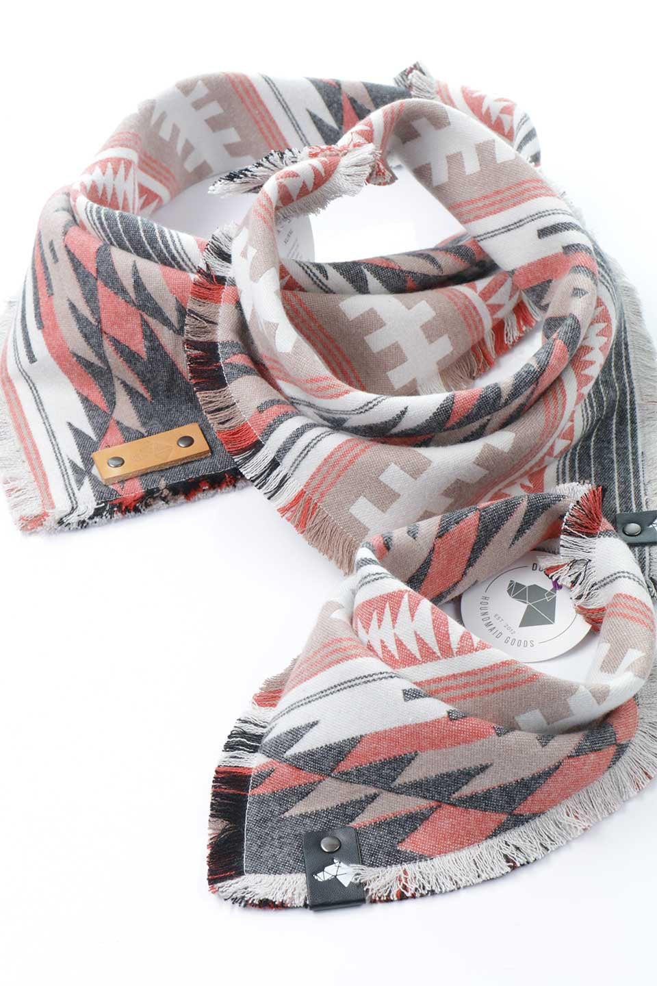 Shale Luxe Fringed Flannel Dog Bandana シェール・フリンジドッグバンダナ / DOGDOG GOOSE