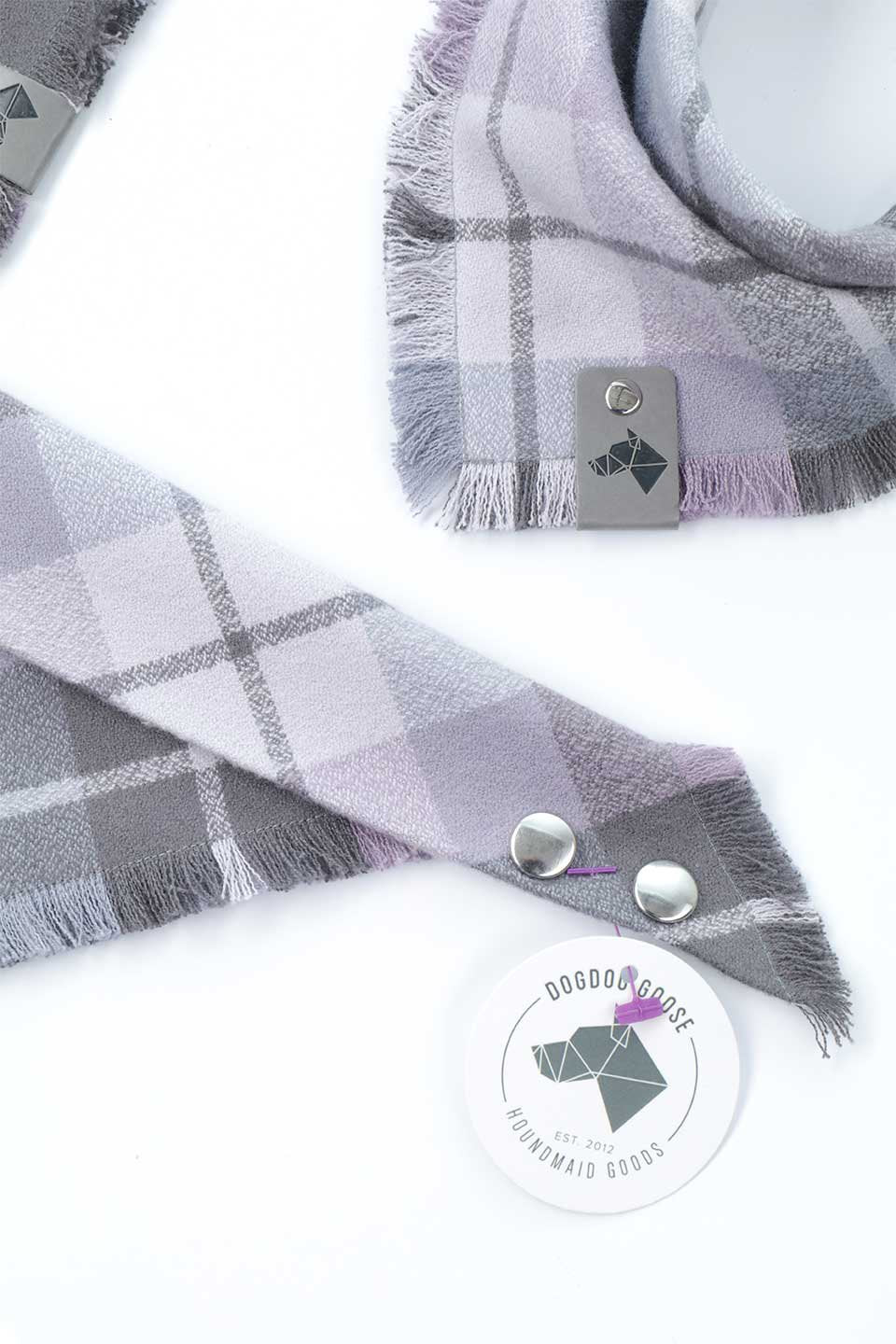 Amethyst Fringed Flannel Dog Bandana アメジスト・フリンジドッグバンダナ / DOGDOG GOOSE