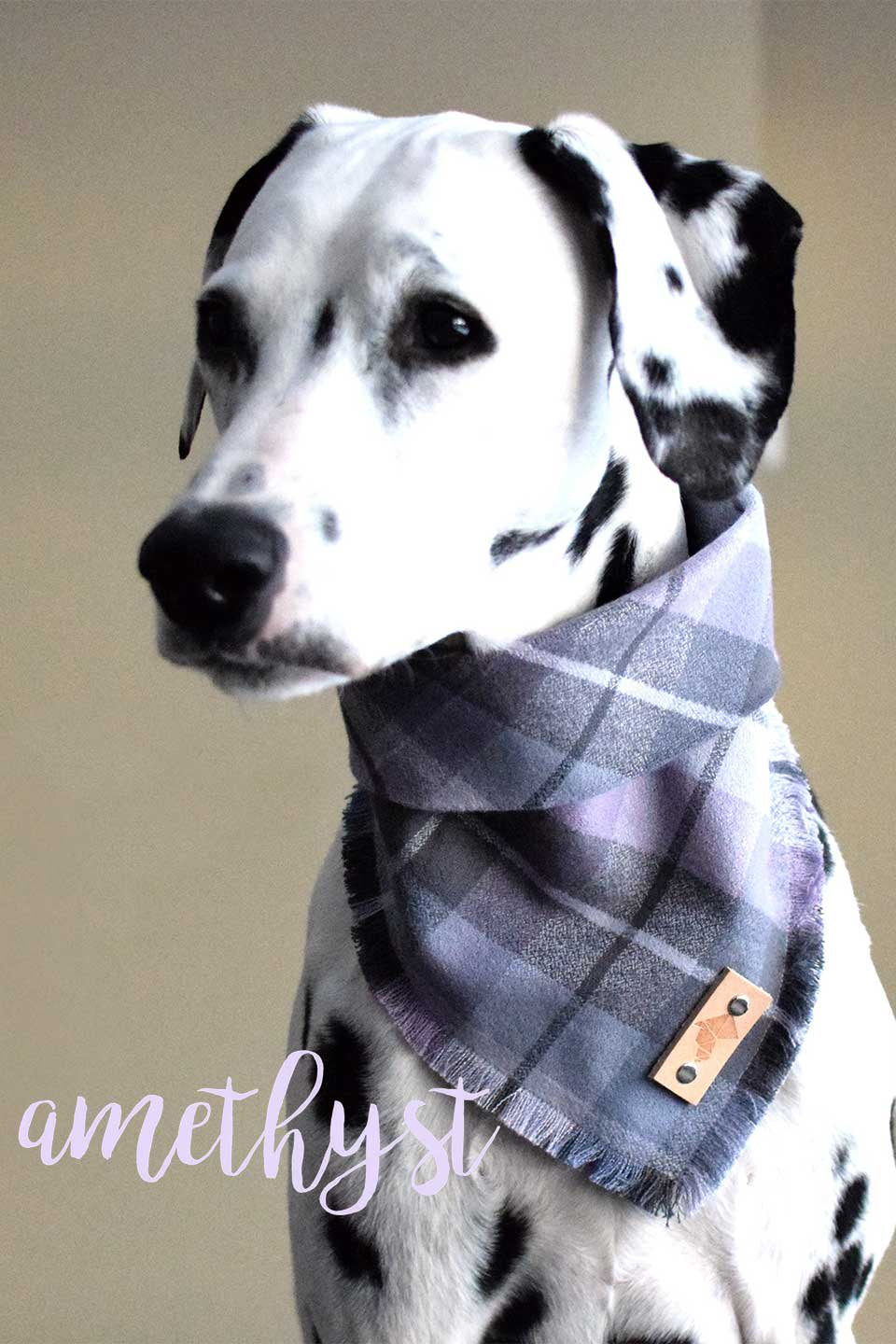 Amethyst Fringed Flannel Dog Bandana アメジスト・フリンジドッグバンダナ / DOGDOG GOOSE
