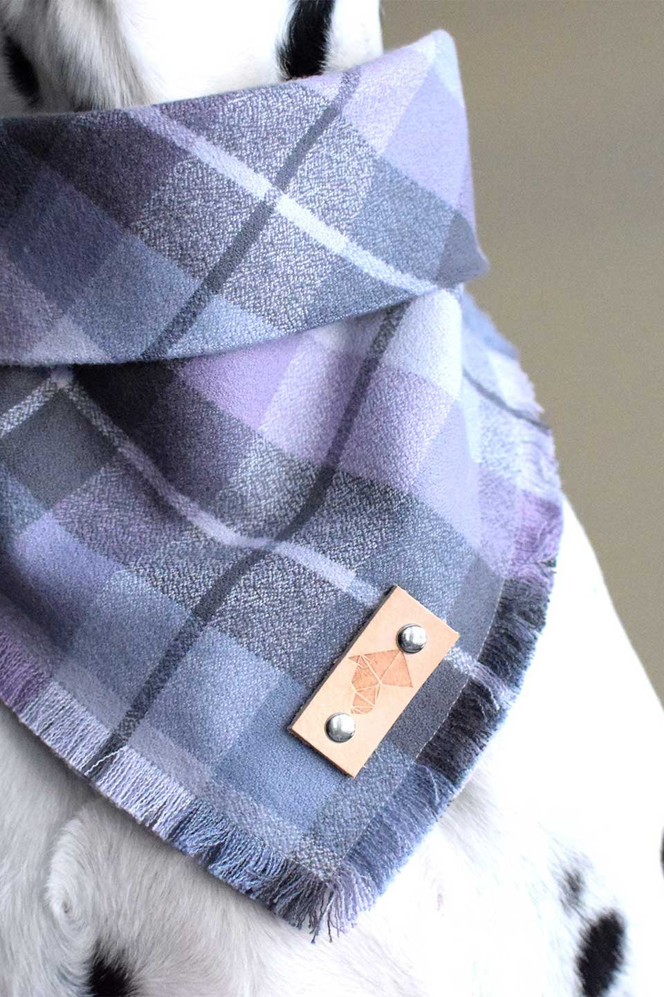Amethyst Fringed Flannel Dog Bandana アメジスト・フリンジドッグバンダナ / DOGDOG GOOSE