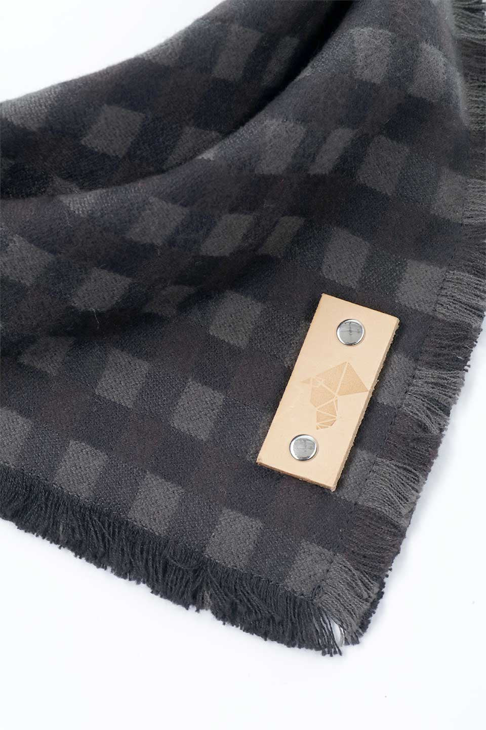 Sepia Fringed Flannel Dog Bandana セピア・フリンジドッグバンダナ / DOGDOG GOOSE