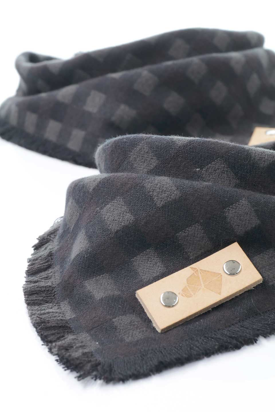 Sepia Fringed Flannel Dog Bandana セピア・フリンジドッグバンダナ / DOGDOG GOOSE