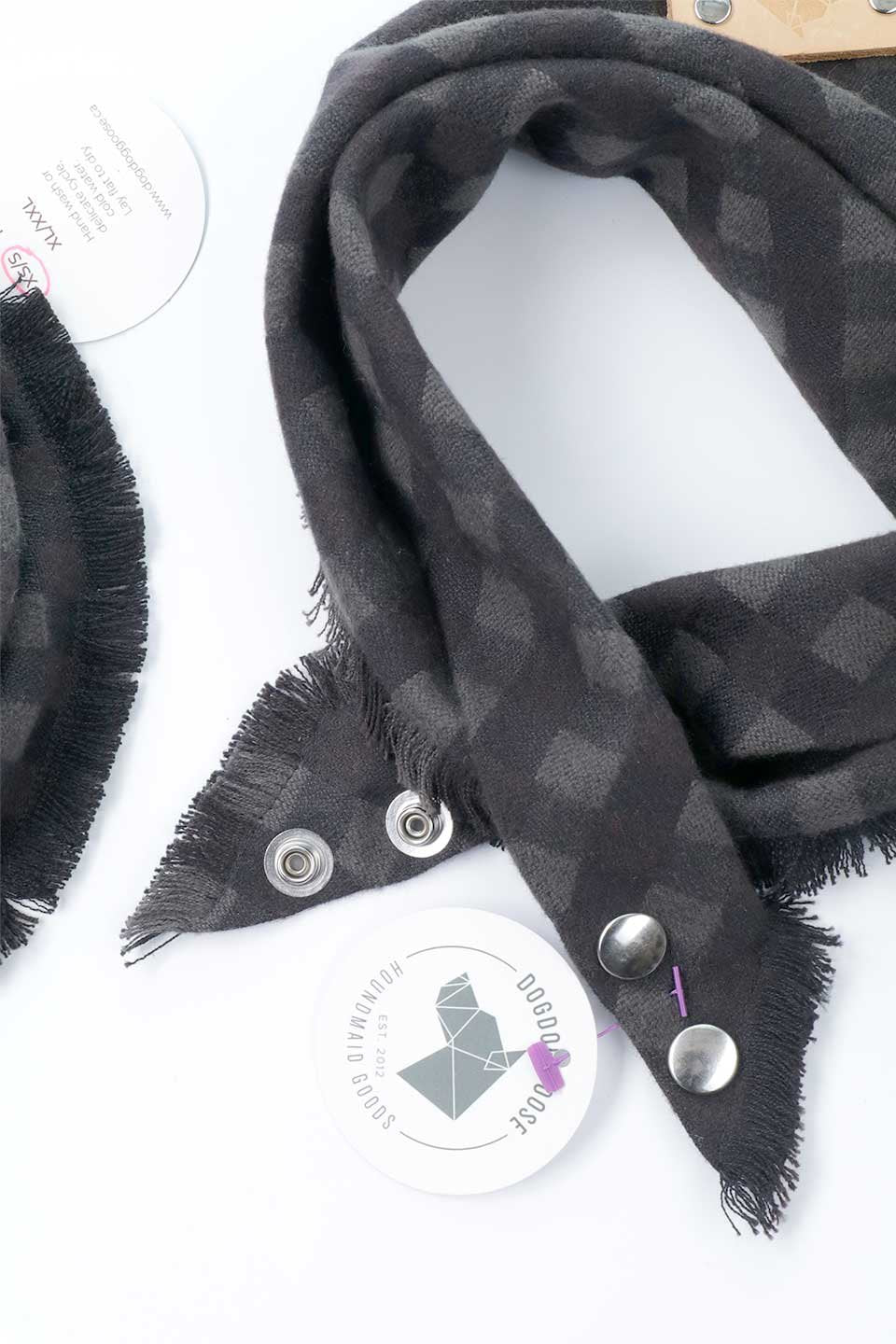 Sepia Fringed Flannel Dog Bandana セピア・フリンジドッグバンダナ / DOGDOG GOOSE