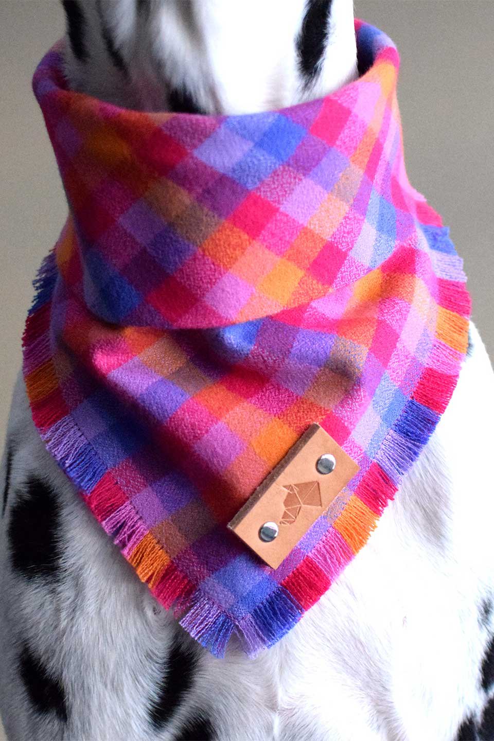 Carnelian Fringed Flannel Dog Bandana カーネリアン・フリンジドッグバンダナ / DOGDOG GOOSE