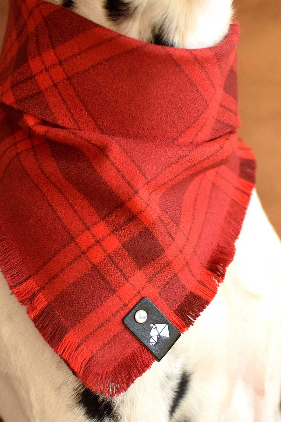 Crimson Fringed Flannel Dog Bandana クリムゾン・フリンジドッグバンダナ / DOGDOG GOOSE