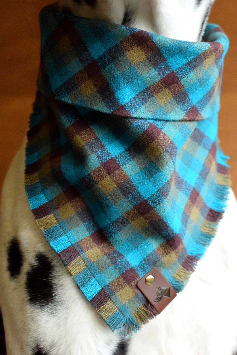 Evergreen Fringed Flannel Dog Bandana エバーグリーン・フリンジドッグバンダナ / DOGDOG GOOSE