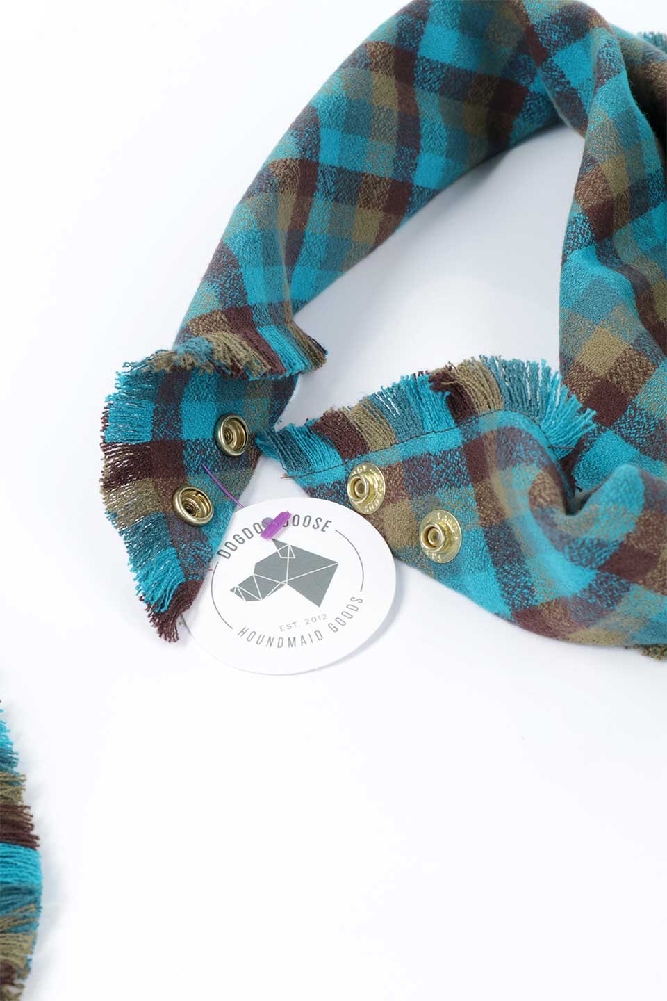 Evergreen Fringed Flannel Dog Bandana エバーグリーン・フリンジドッグバンダナ / DOGDOG GOOSE