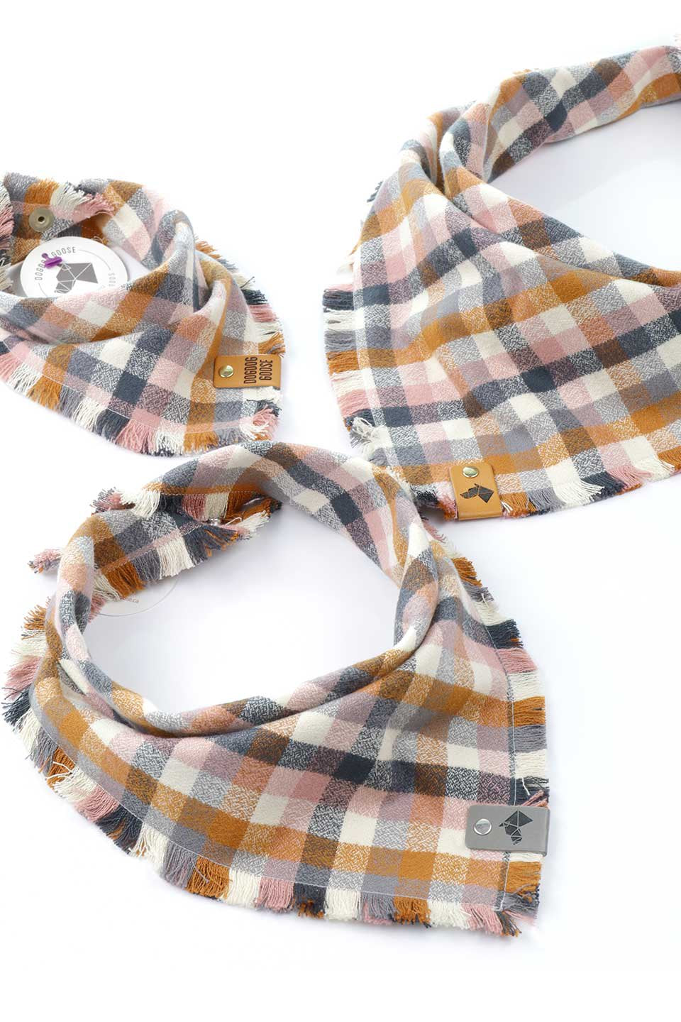 Copper Fringed Flannel Dog Bandana カッパー・フリンジドッグバンダナ / DOGDOG GOOSE