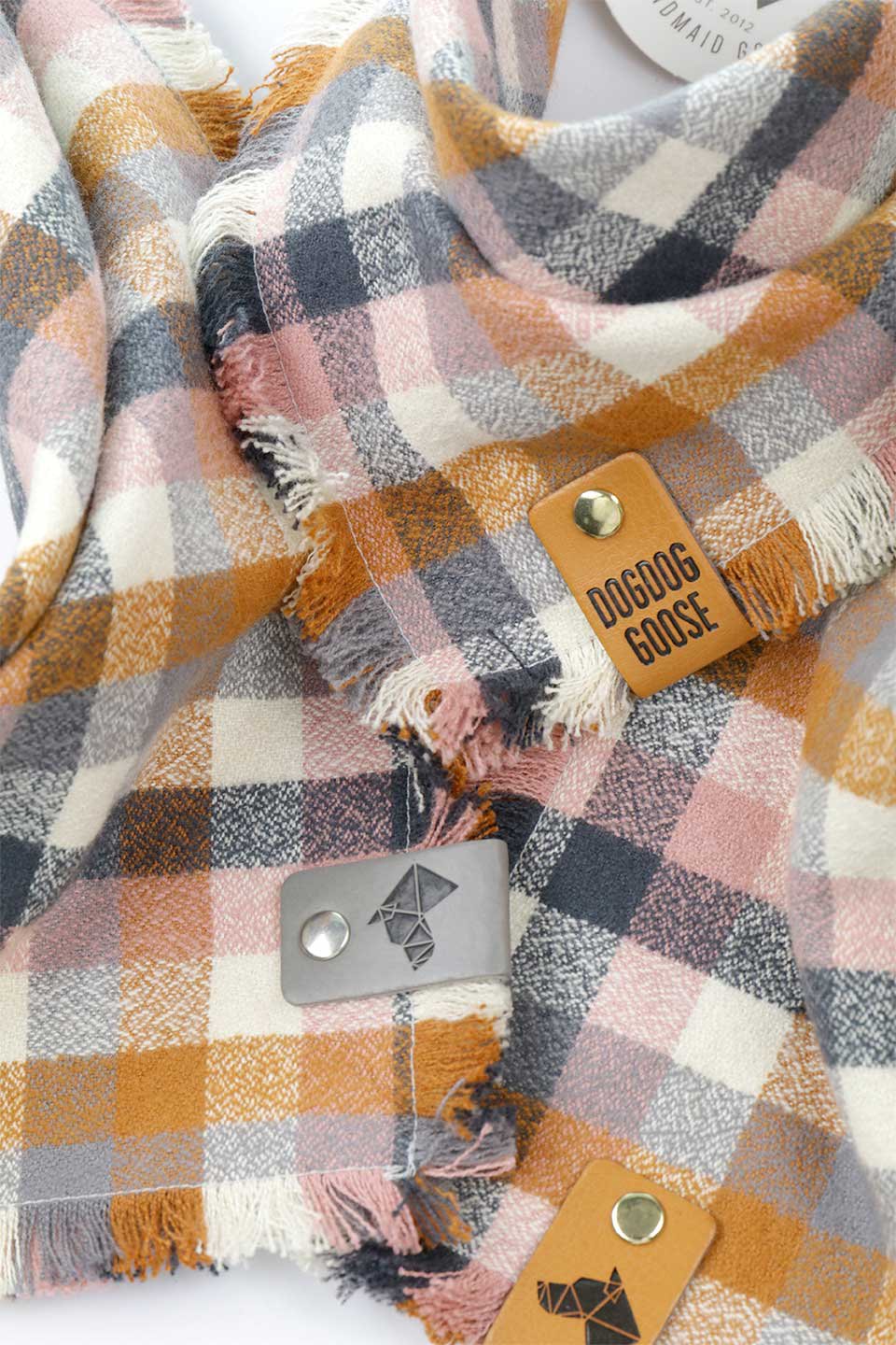 Copper Fringed Flannel Dog Bandana カッパー・フリンジドッグバンダナ / DOGDOG GOOSE