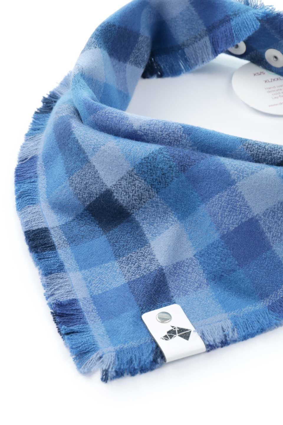 Sapphire Fringed Flannel Dog Bandana サファイア・フリンジドッグバンダナ / DOGDOG GOOSE
