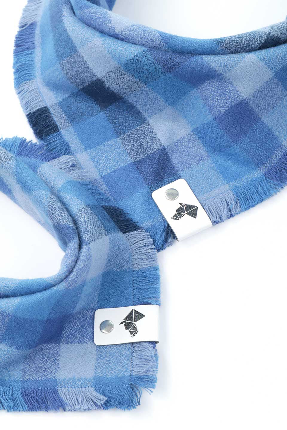 Sapphire Fringed Flannel Dog Bandana サファイア・フリンジドッグバンダナ / DOGDOG GOOSE