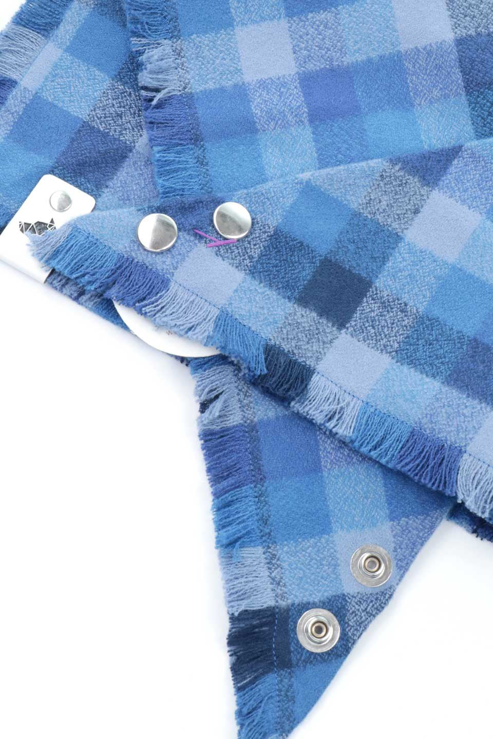 Sapphire Fringed Flannel Dog Bandana サファイア・フリンジドッグバンダナ / DOGDOG GOOSE