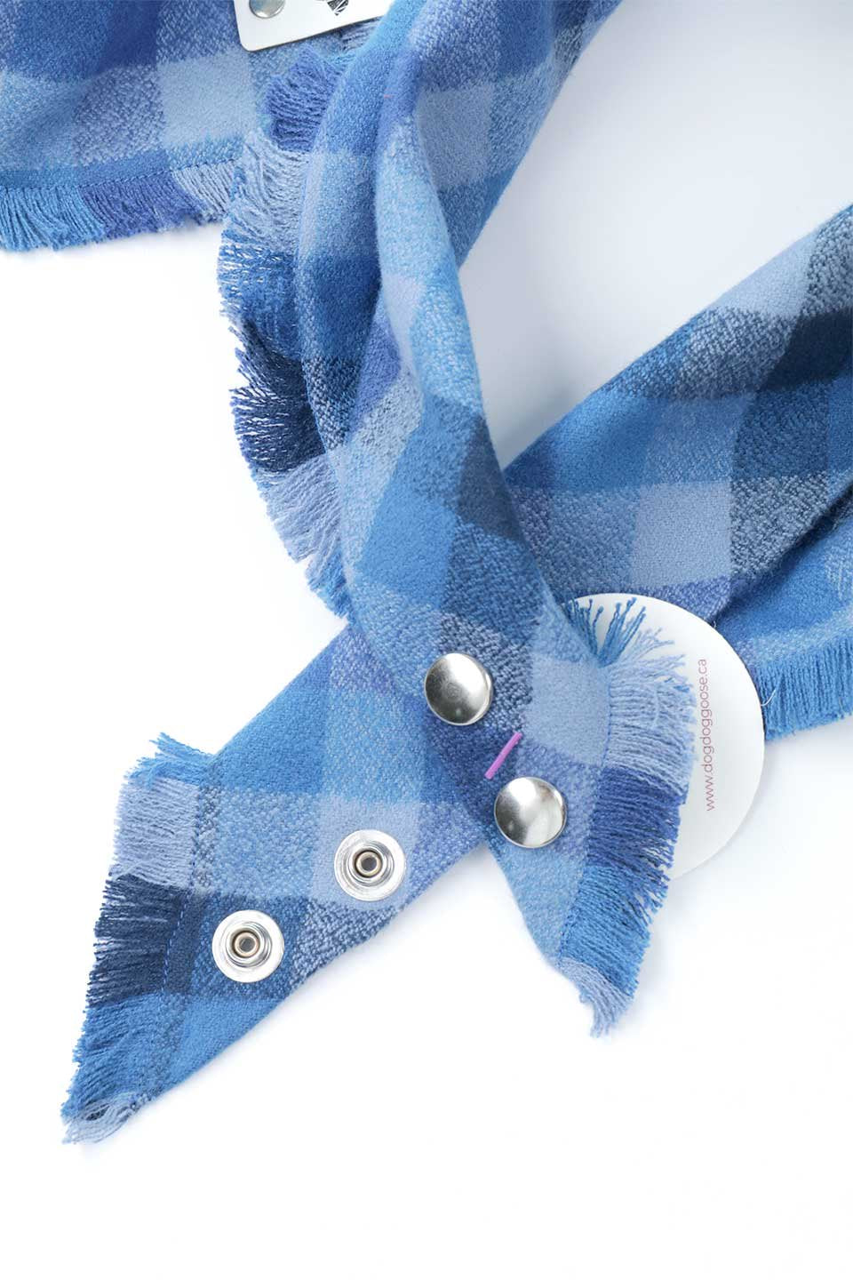 Sapphire Fringed Flannel Dog Bandana サファイア・フリンジドッグバンダナ / DOGDOG GOOSE