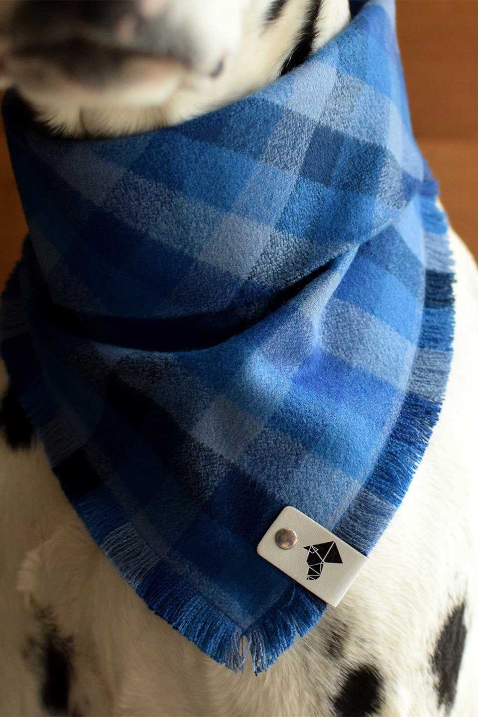 Sapphire Fringed Flannel Dog Bandana サファイア・フリンジドッグバンダナ / DOGDOG GOOSE